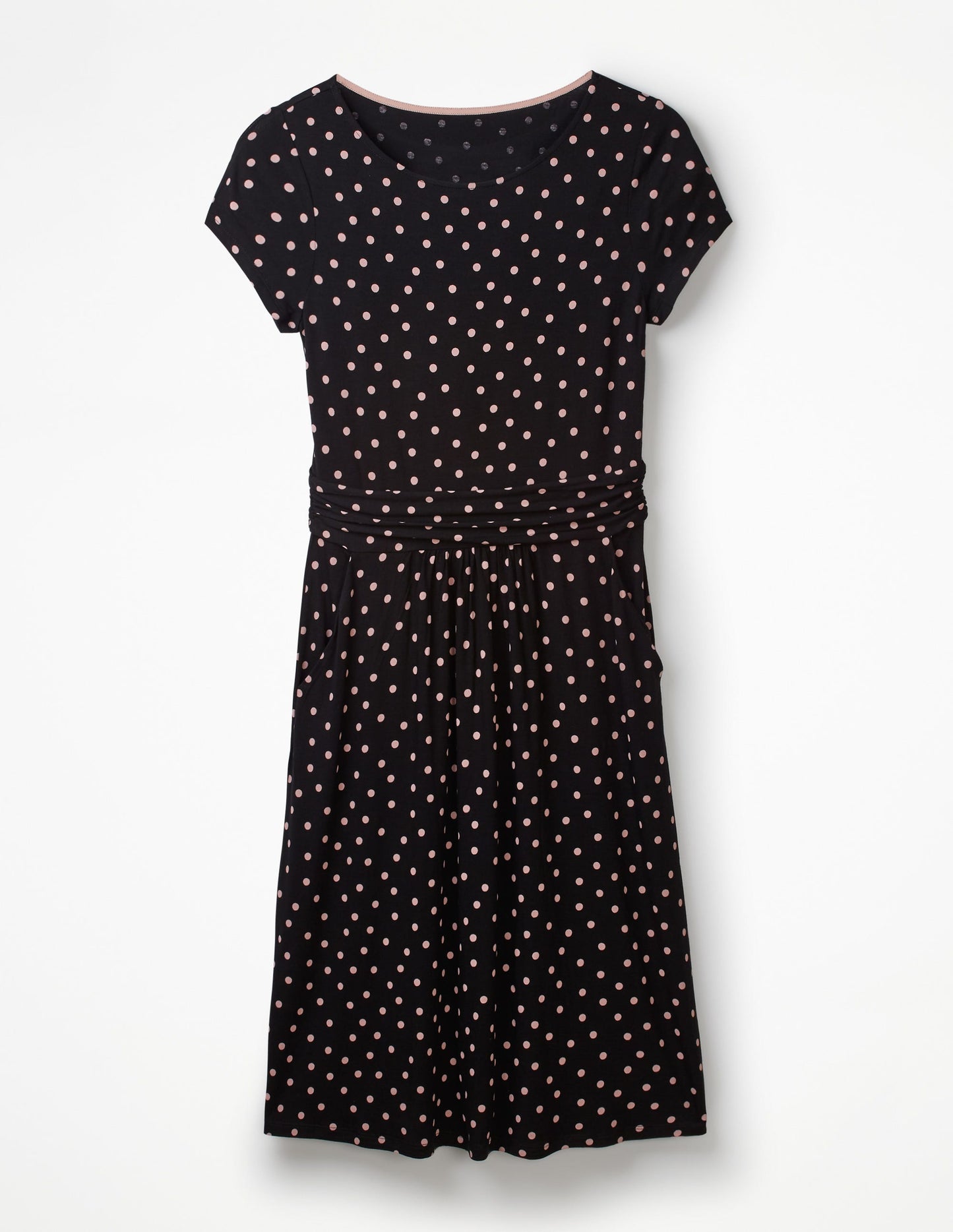 Amelie Jerseykleid-Schwarz/Zartrosa, Getupft