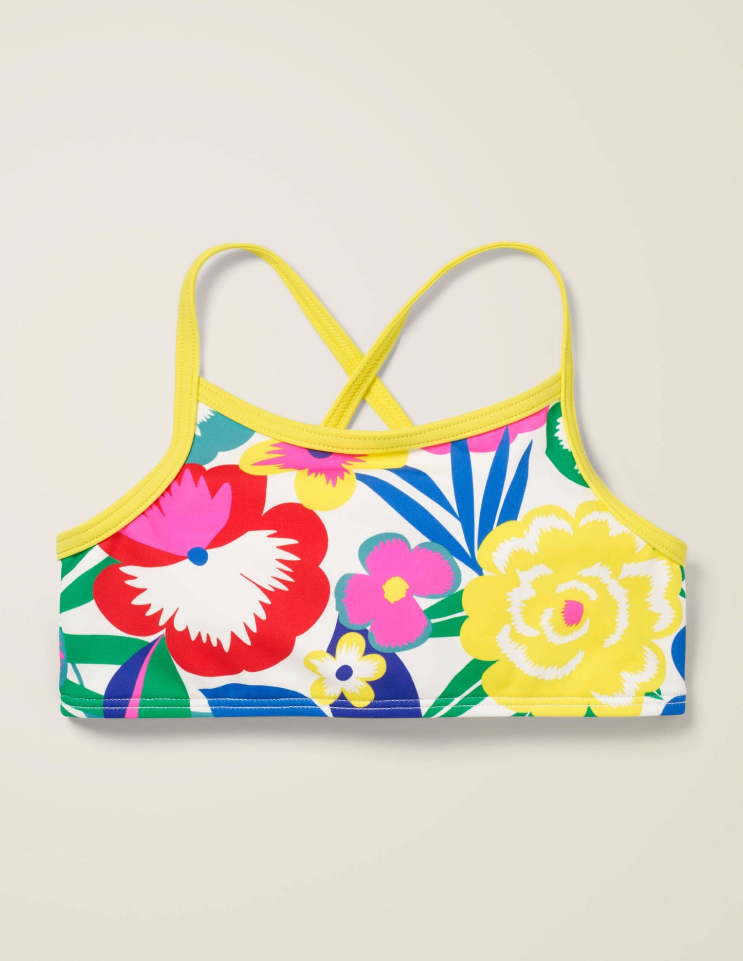 Gemustertes Bikini-Oberteil-Bunt, Tropenblüten