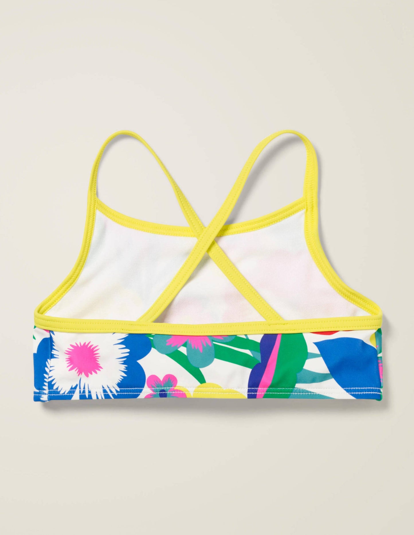 Gemustertes Bikini-Oberteil-Bunt, Tropenblüten
