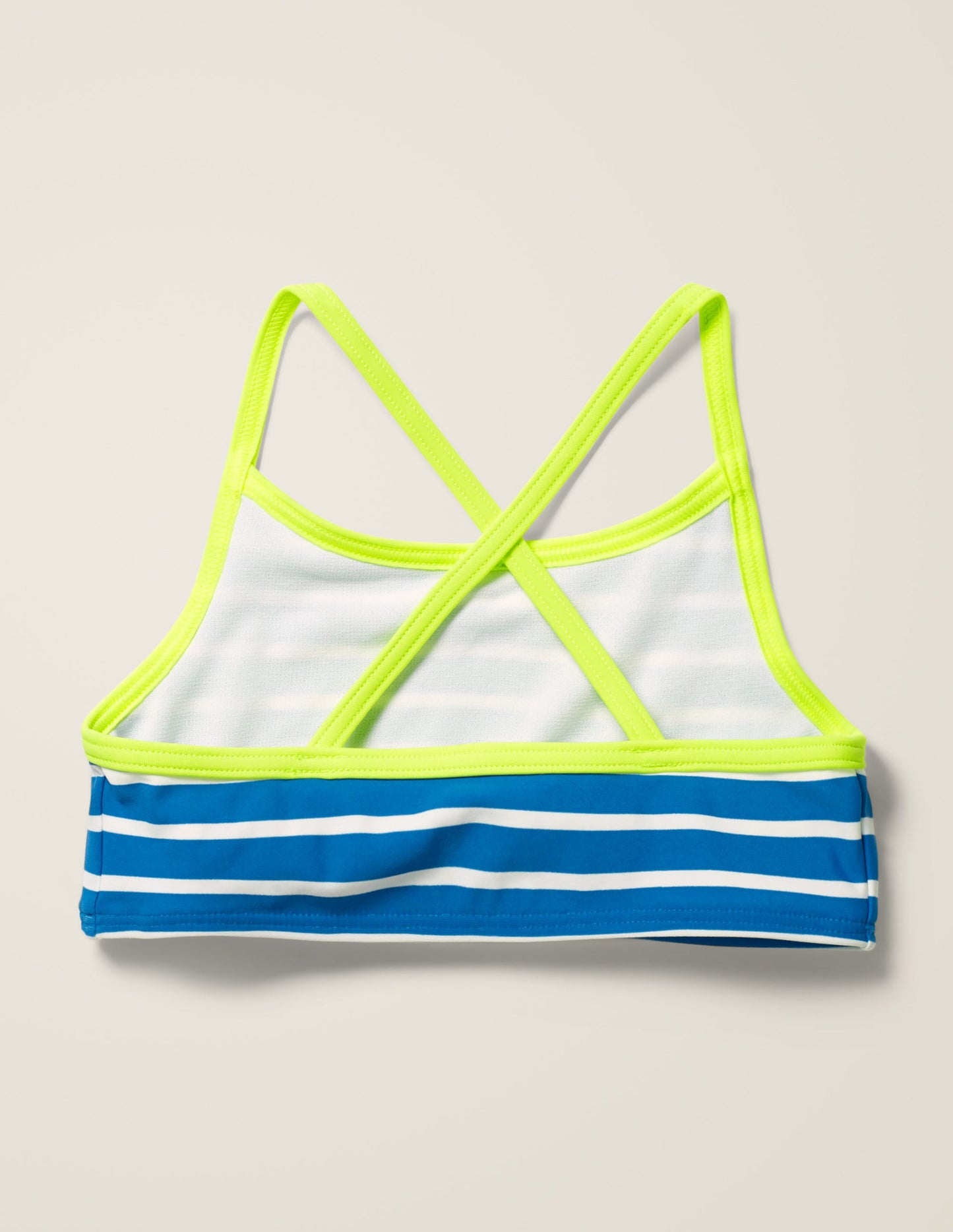 Gemustertes Bikini-Oberteil-Kräftiges Blau/Naturweiß