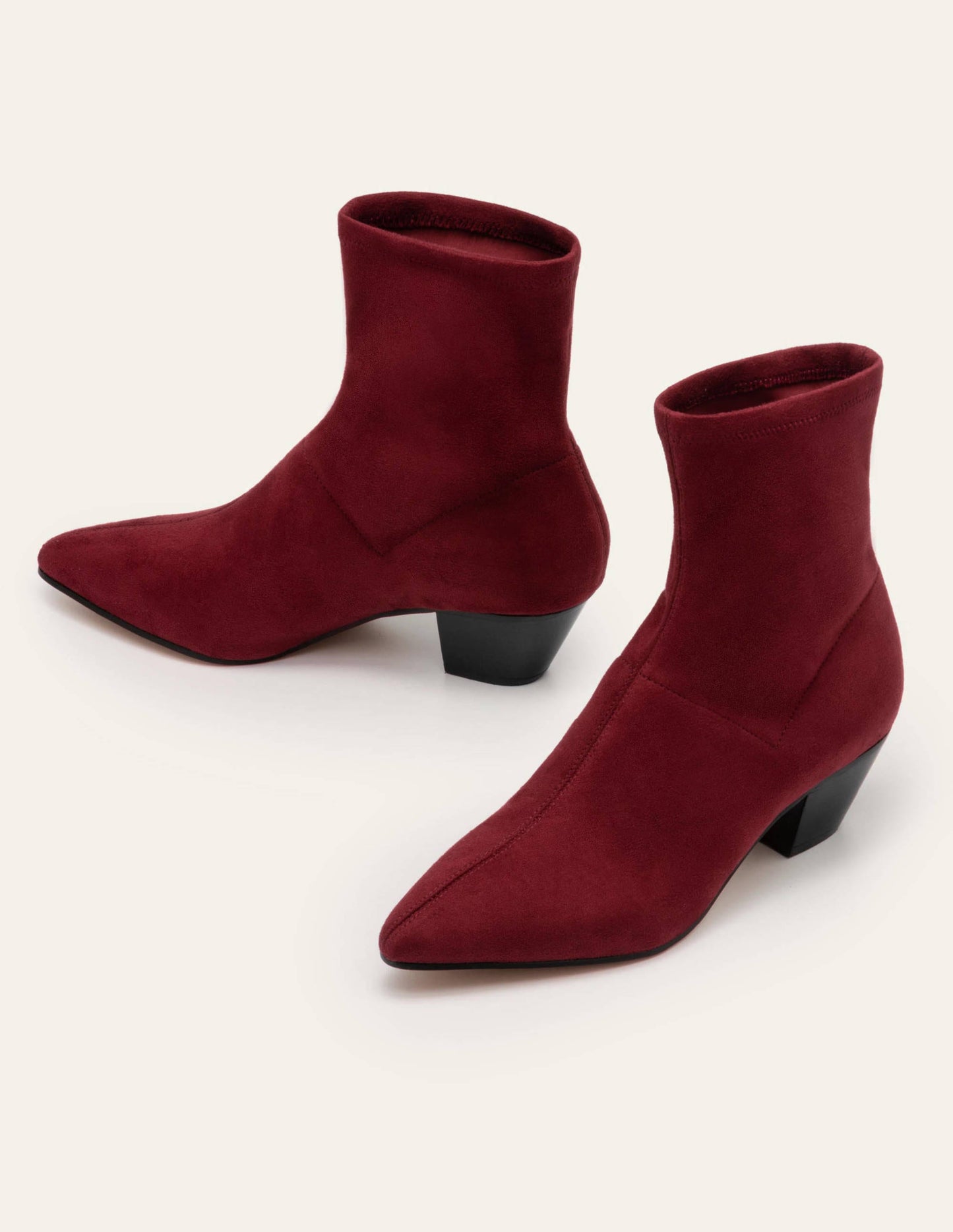 Westernstiefeletten mit Stretch-Rotbraun