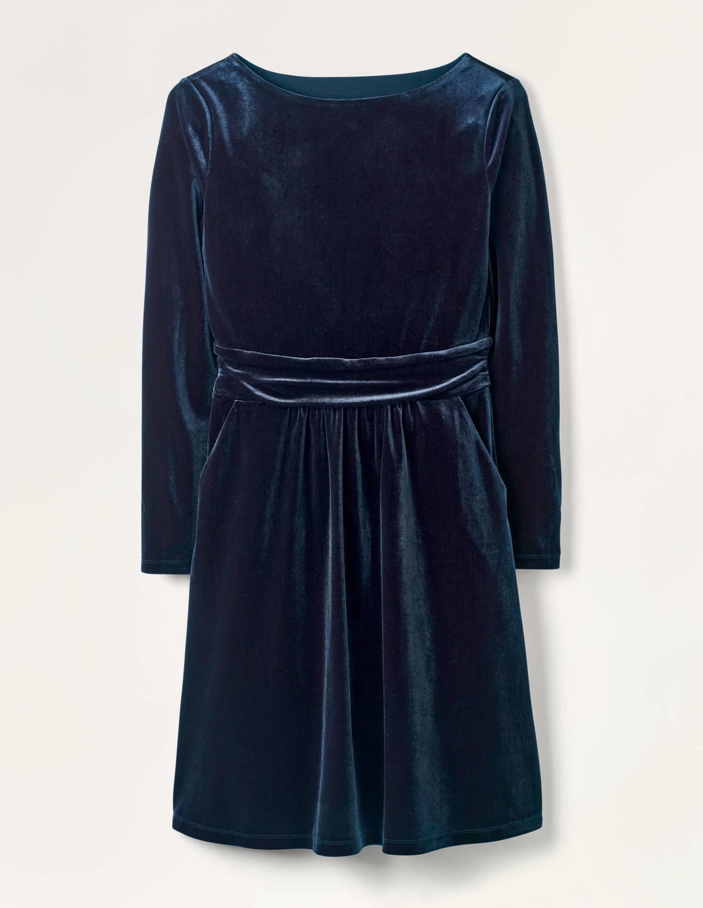 Abigail Samtkleid-Marineblau