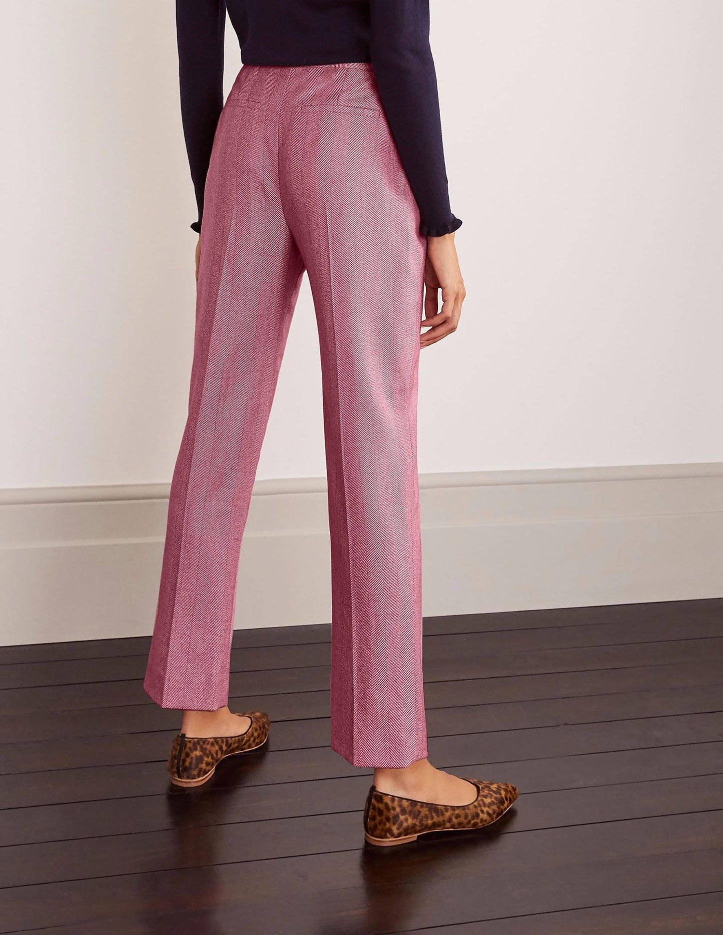 Kennford Tweed-Hose-Rosa, Fischgrätmuster