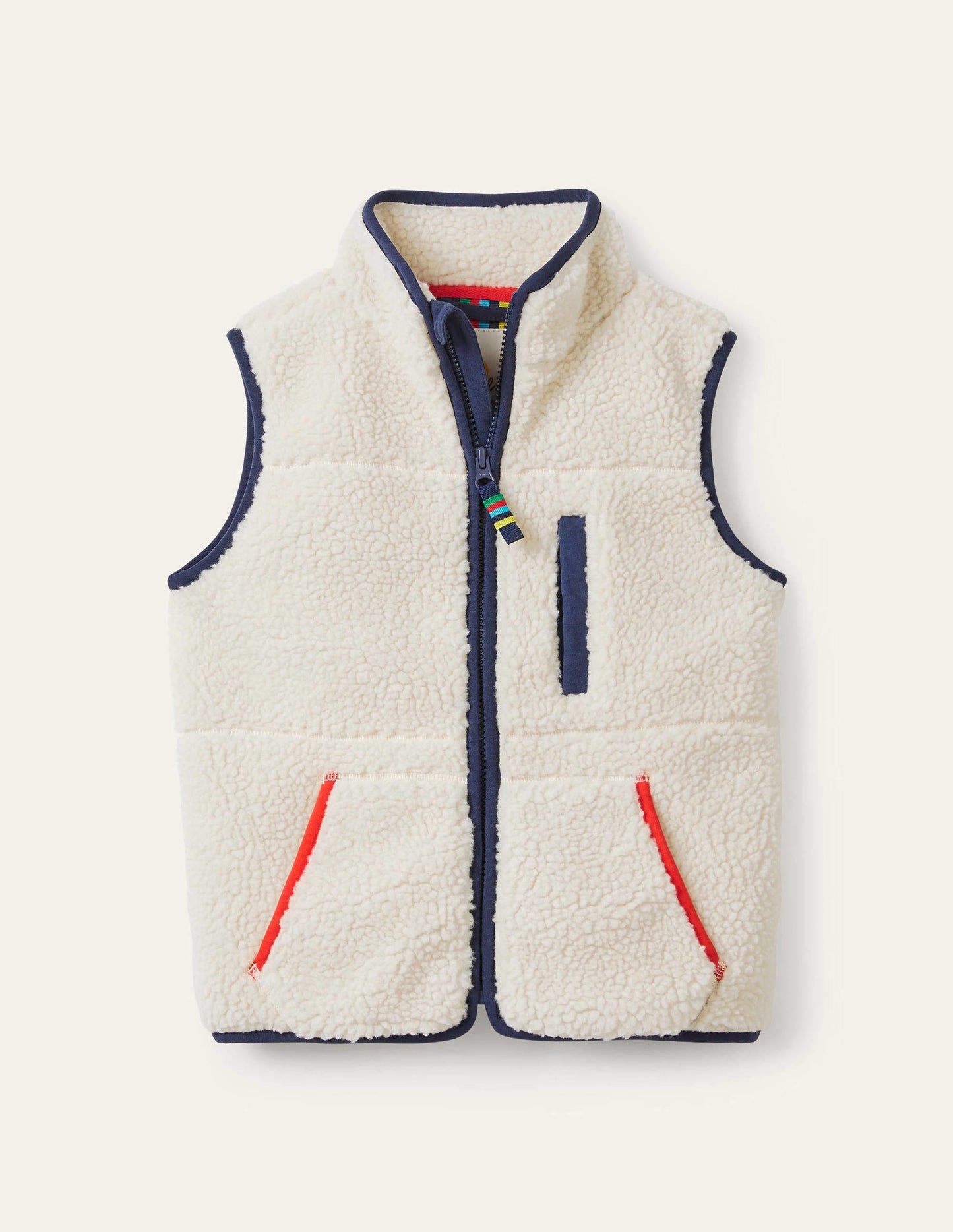 Weste mit Sherpafutter-Natur/Hellbraun
