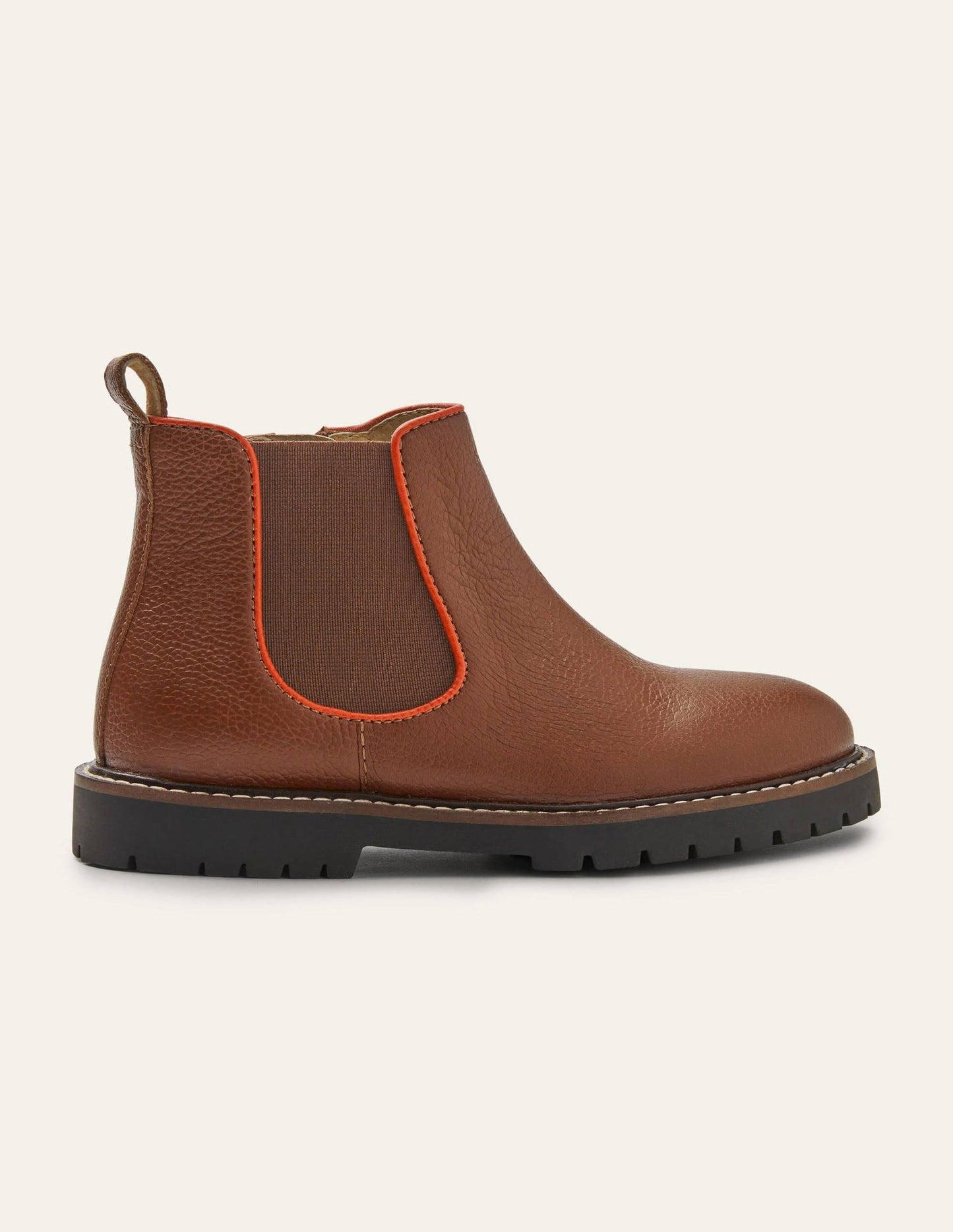 Chelsea-Boots aus Leder-Hellbraun
