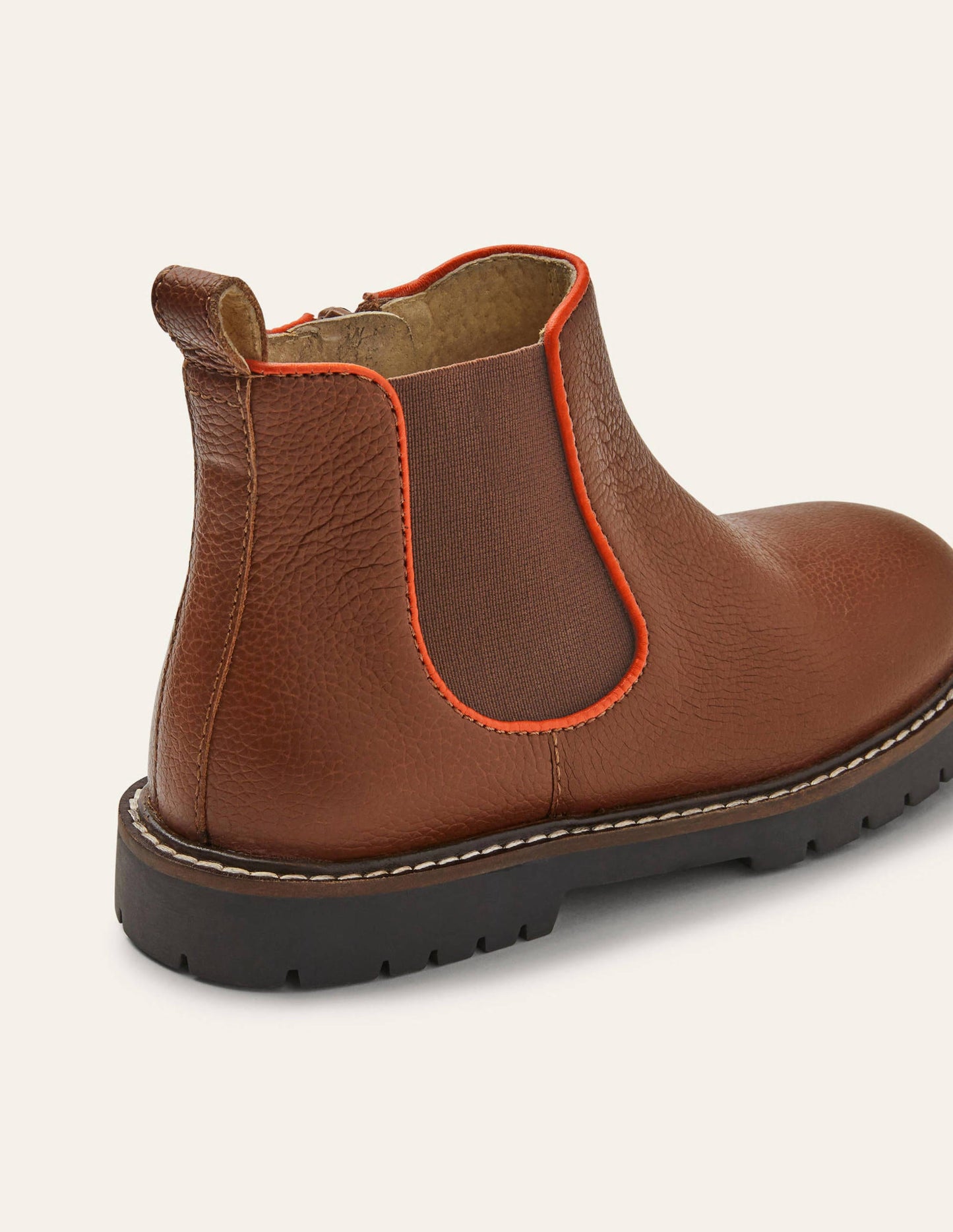 Chelsea-Boots aus Leder-Hellbraun