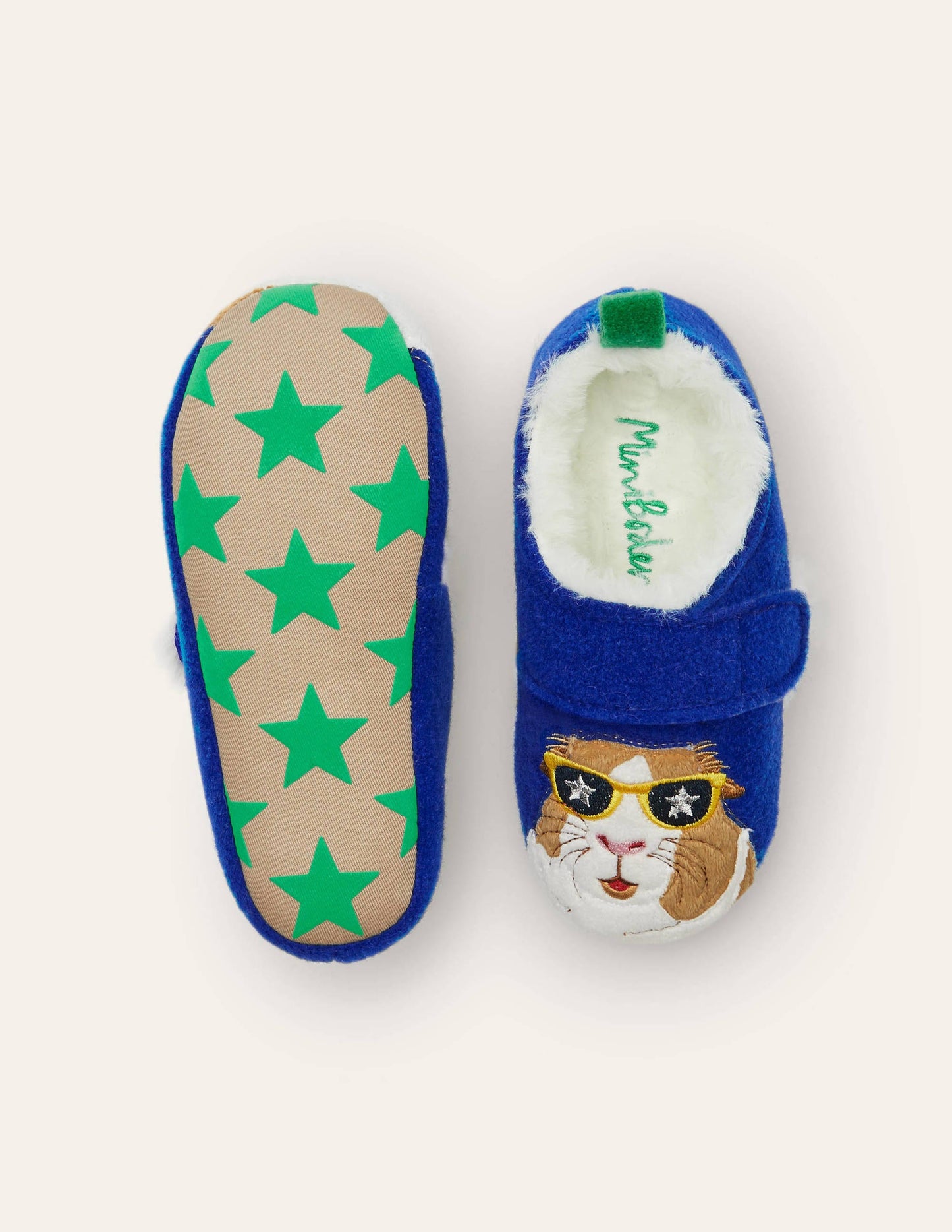 Meerschweinchen-Filzslipper-Blitzblau