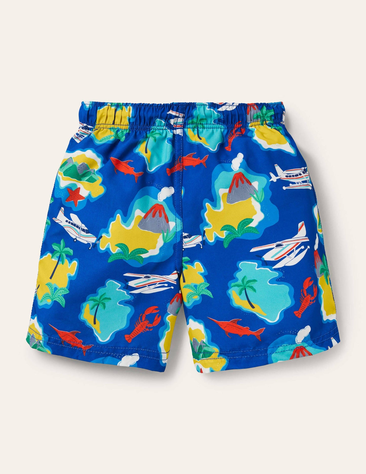 Badeshorts-Blitzblau, Inselmuster