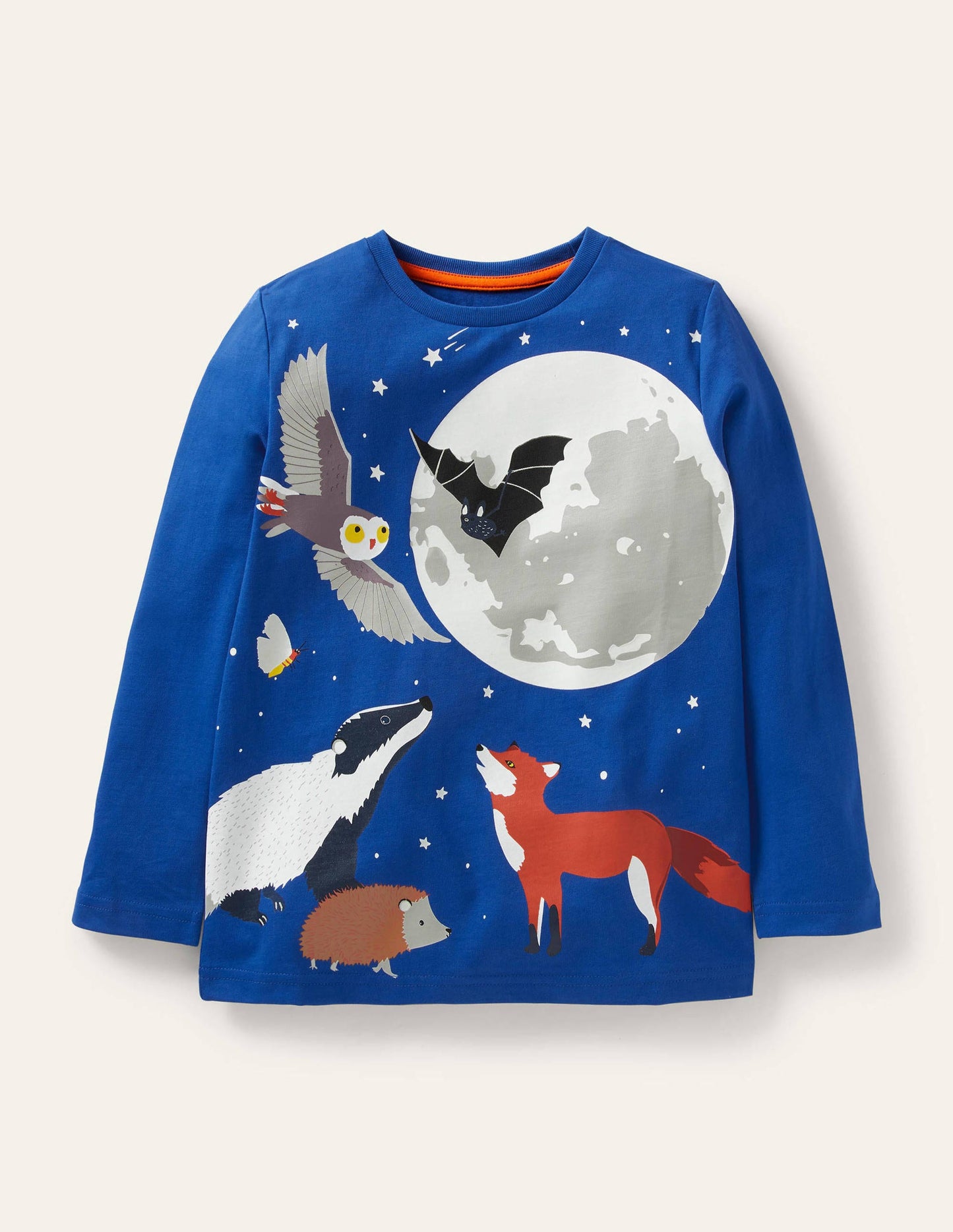 T-shirt avec paysage phosphorescent-Animaux bleu brillant