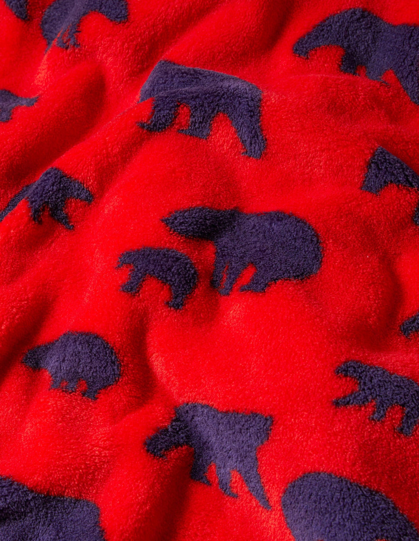 Gemütlicher Fleece-Einteiler-Rockabilly-Rot, Bären