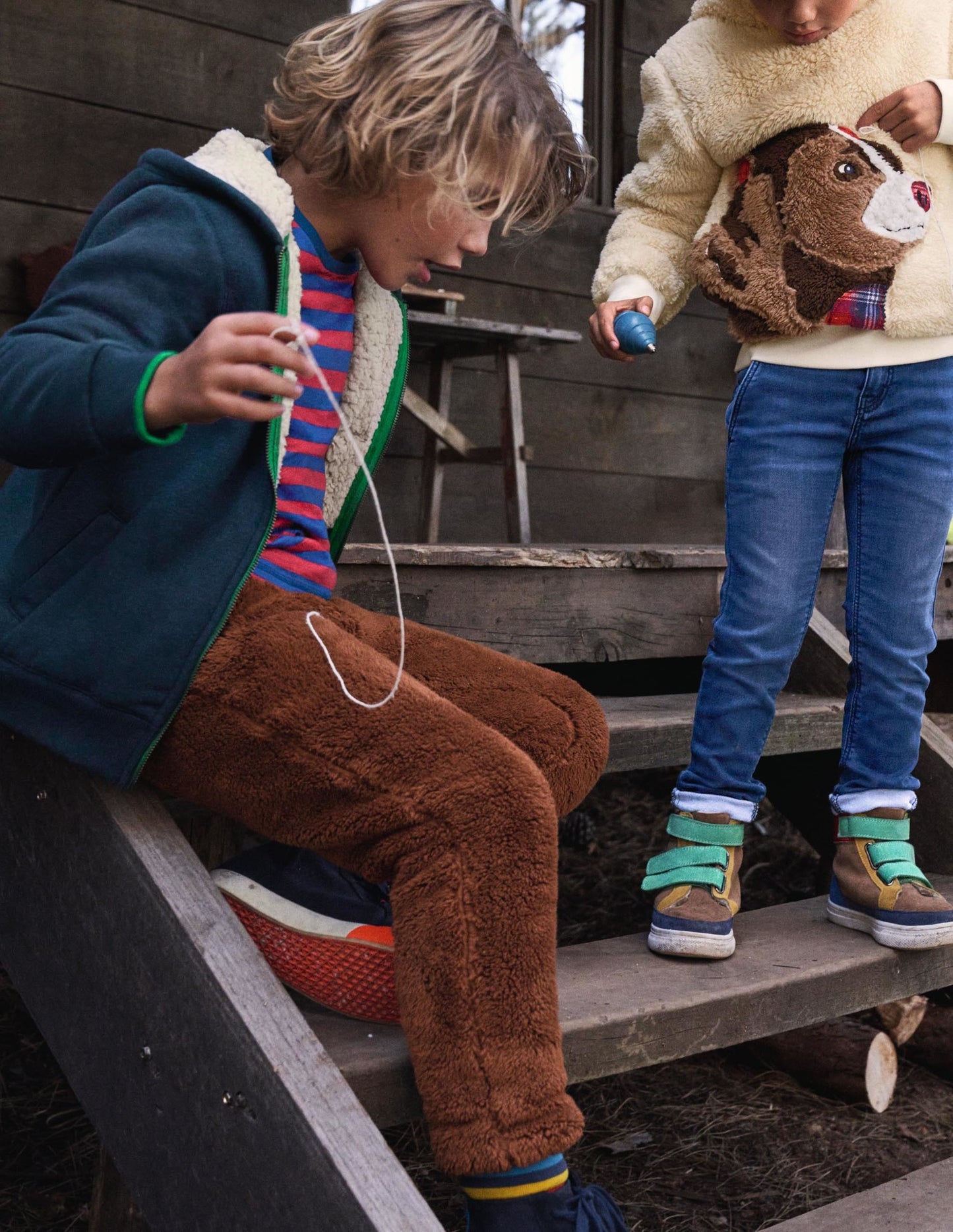 Bequeme Teddy-Jogginghose-Braun