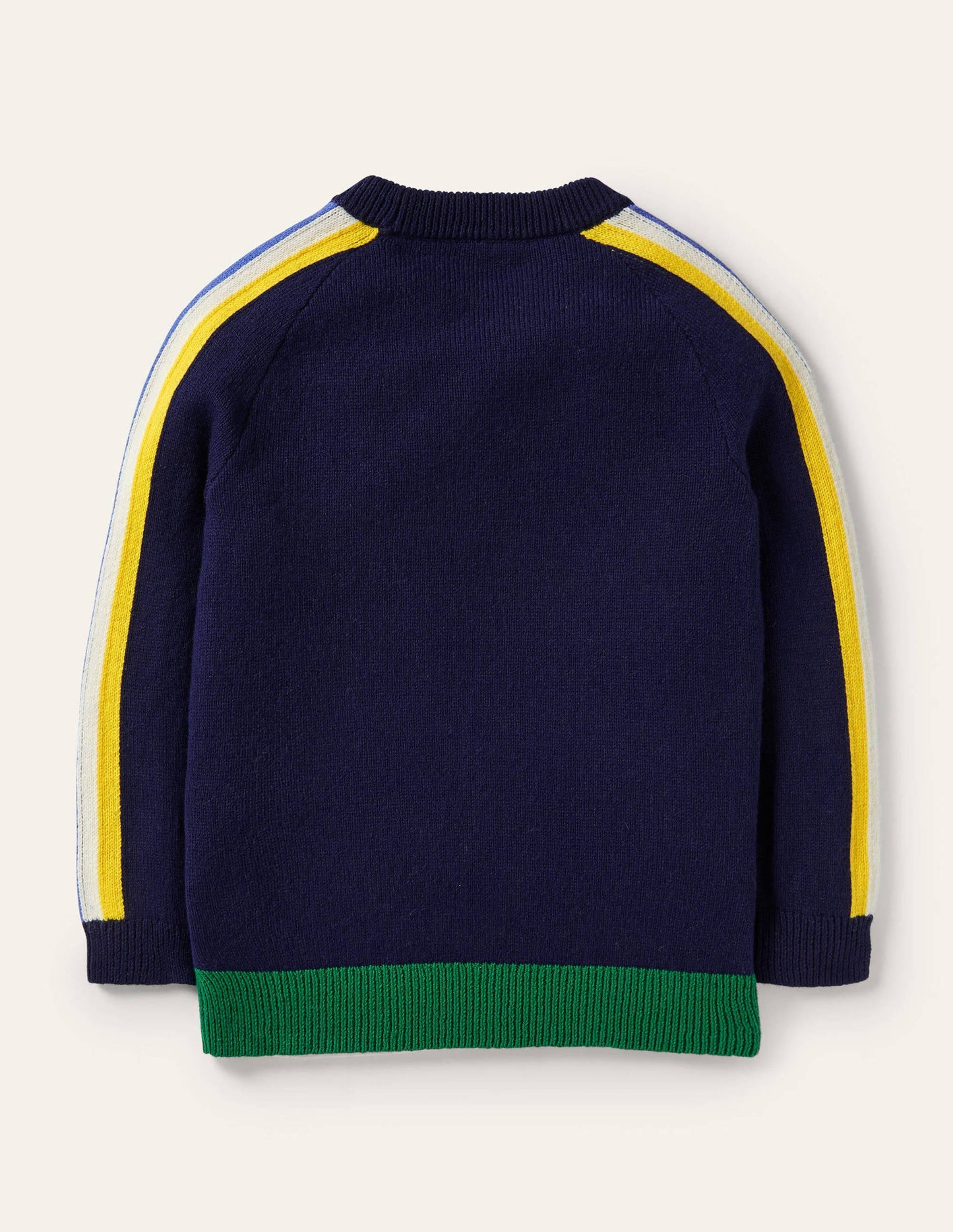 Rundhalspullover mit Drachenmotiv-Schuluniform-Navy, Regenbogen/Schloss