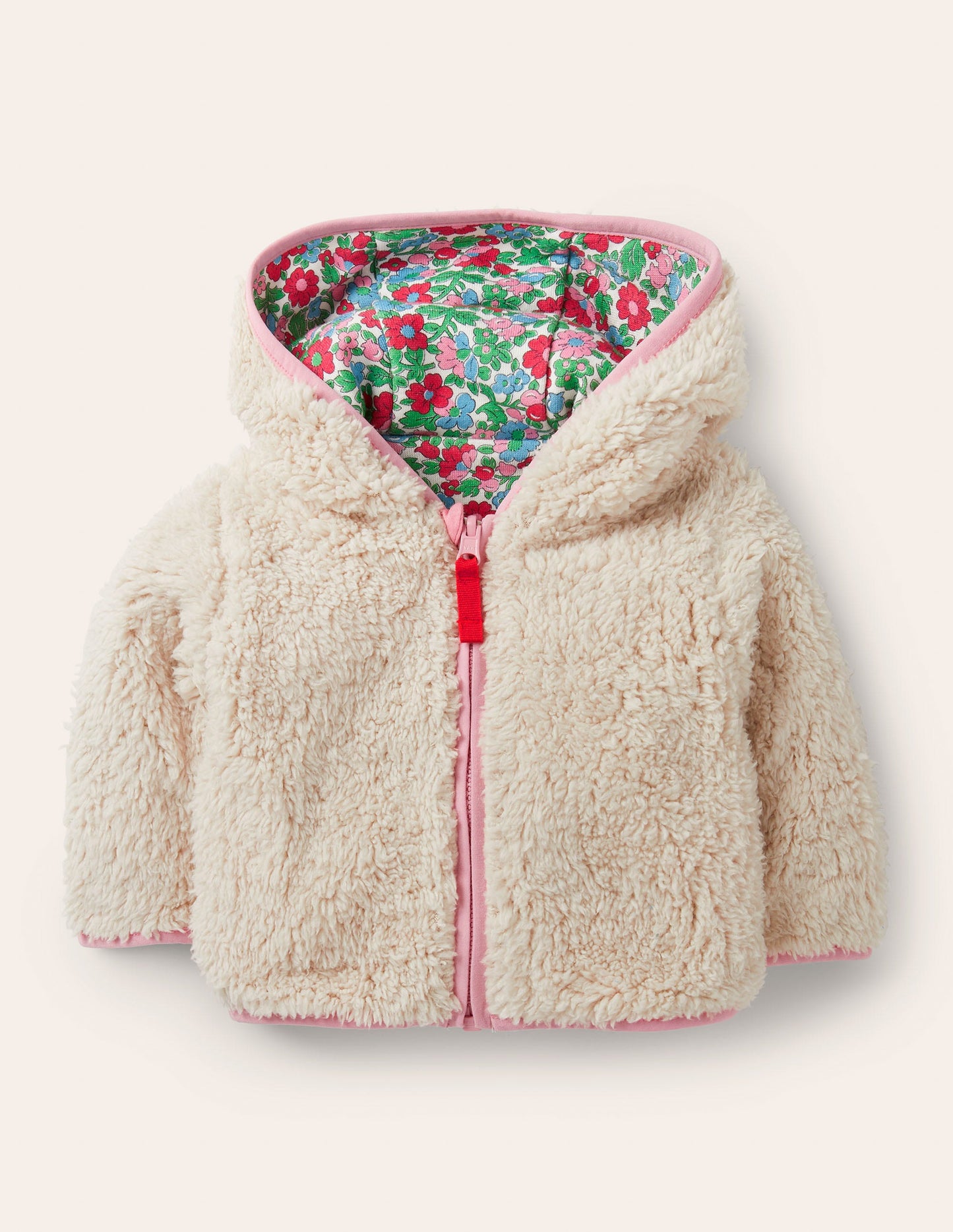 Wendbare Jacke mit Blumenmuster-Naturweiß, Vintage-Blumen