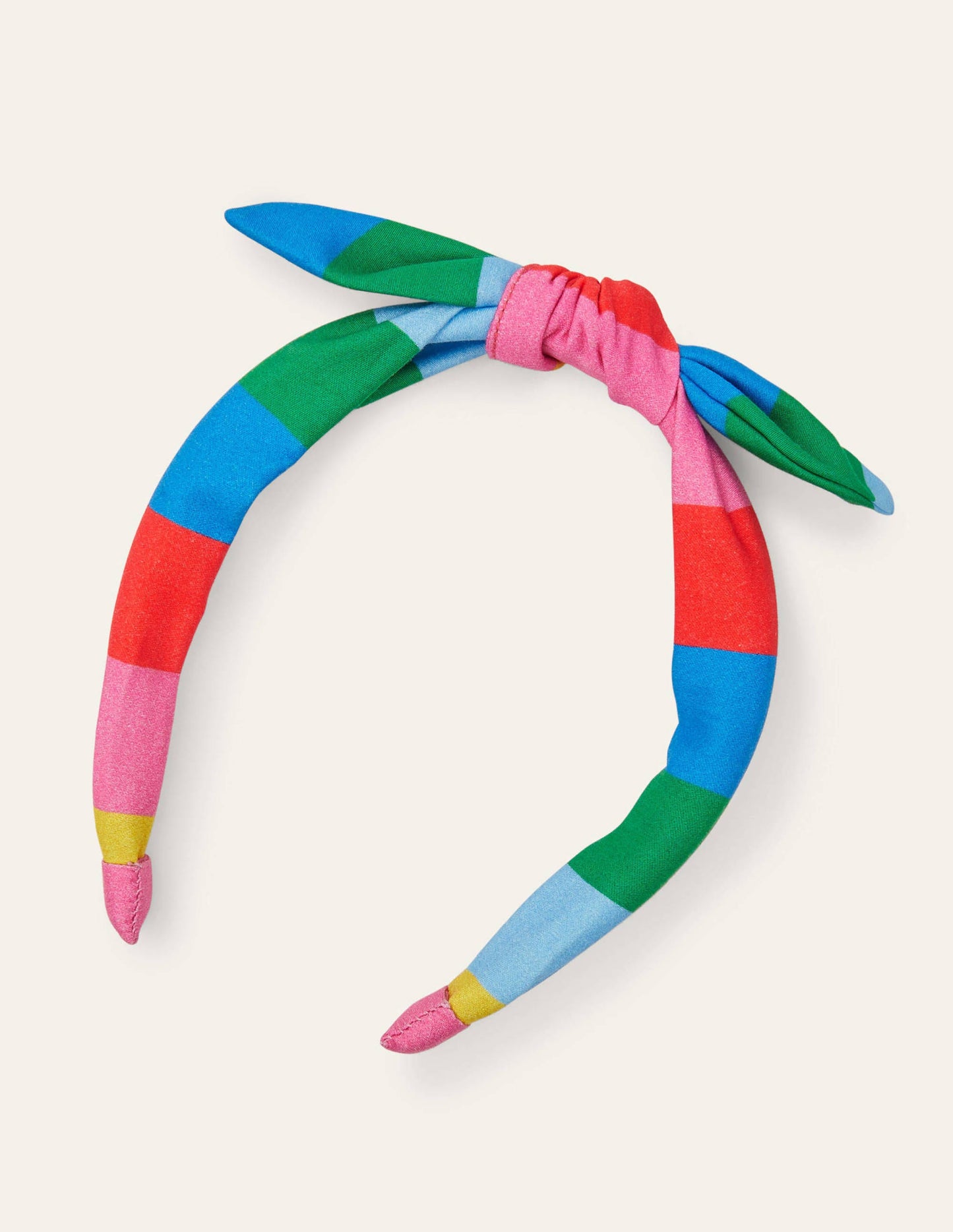Haarband mit Stoffschleife-Bunt, Gestreift