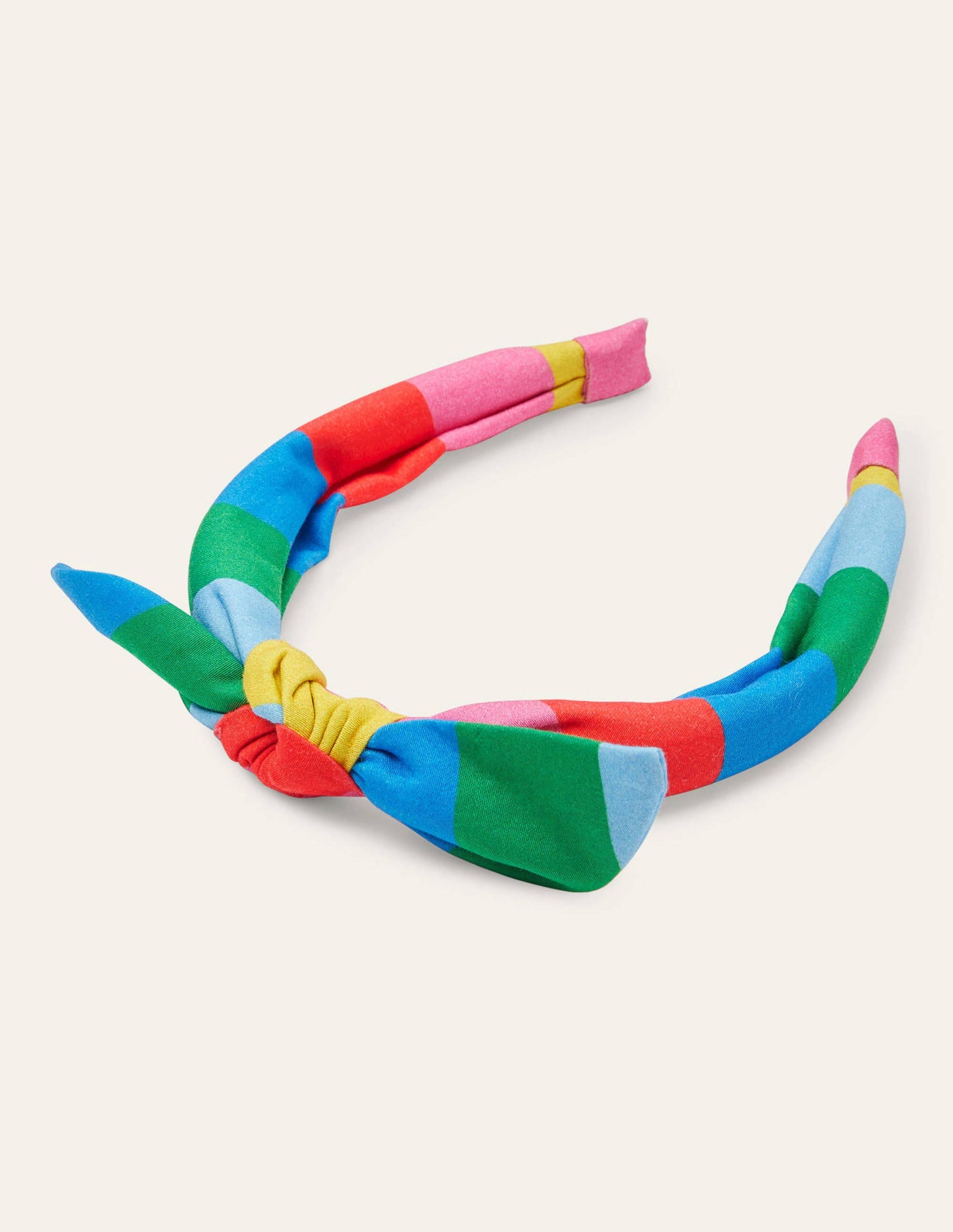 Haarband mit Stoffschleife-Bunt, Gestreift