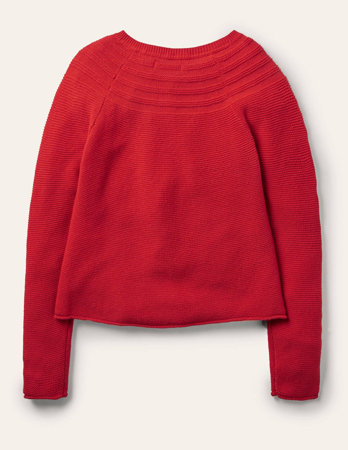 Cotton Cashmere Mix Cardigan-Rockabilly Red