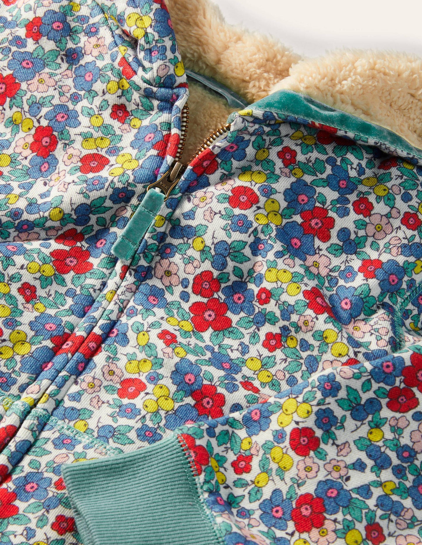 Hoodie mit kuscheligem Futter-Bunt, Apfelblüten