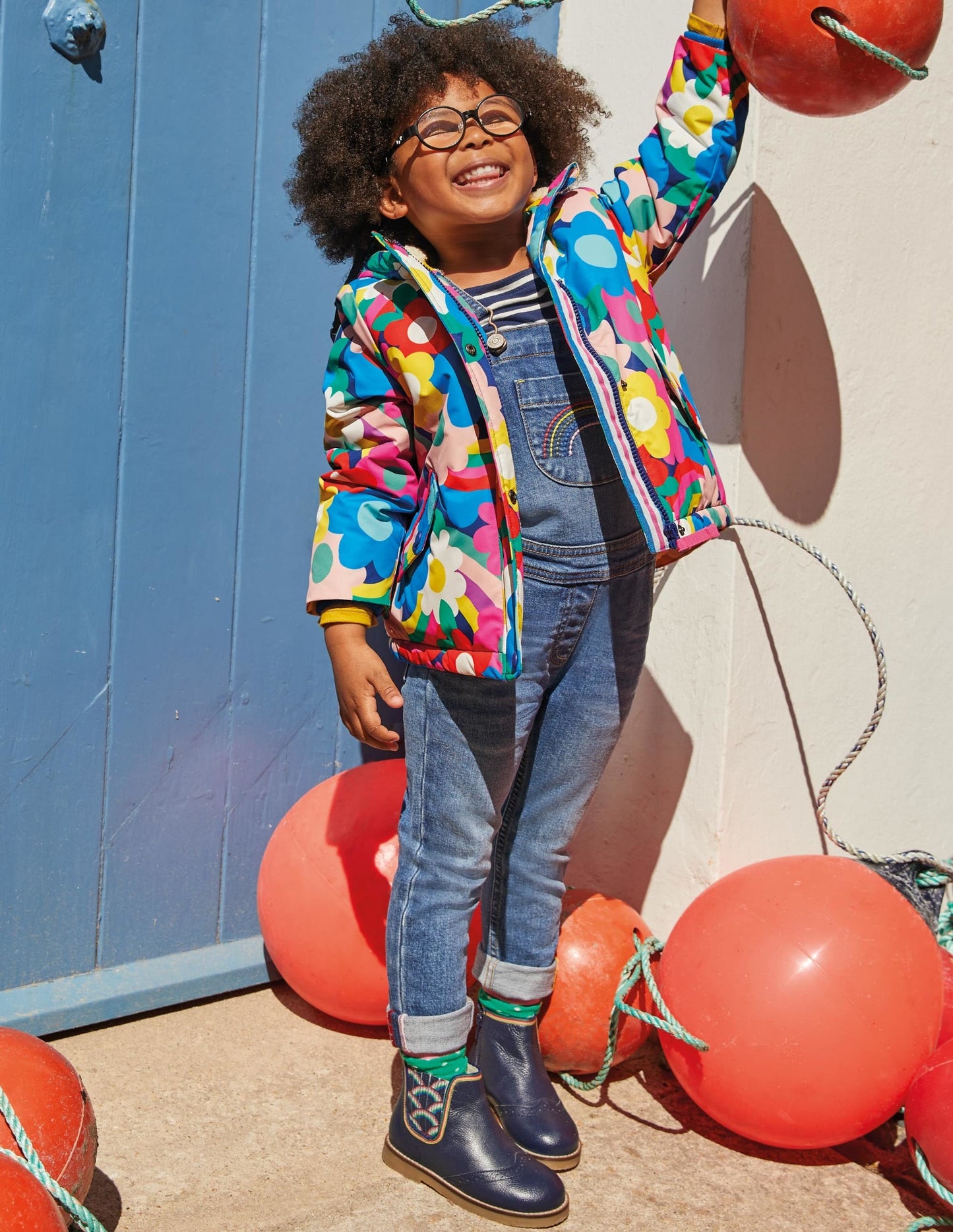 Sherpa Lined Anorak-Multi Happy Flower