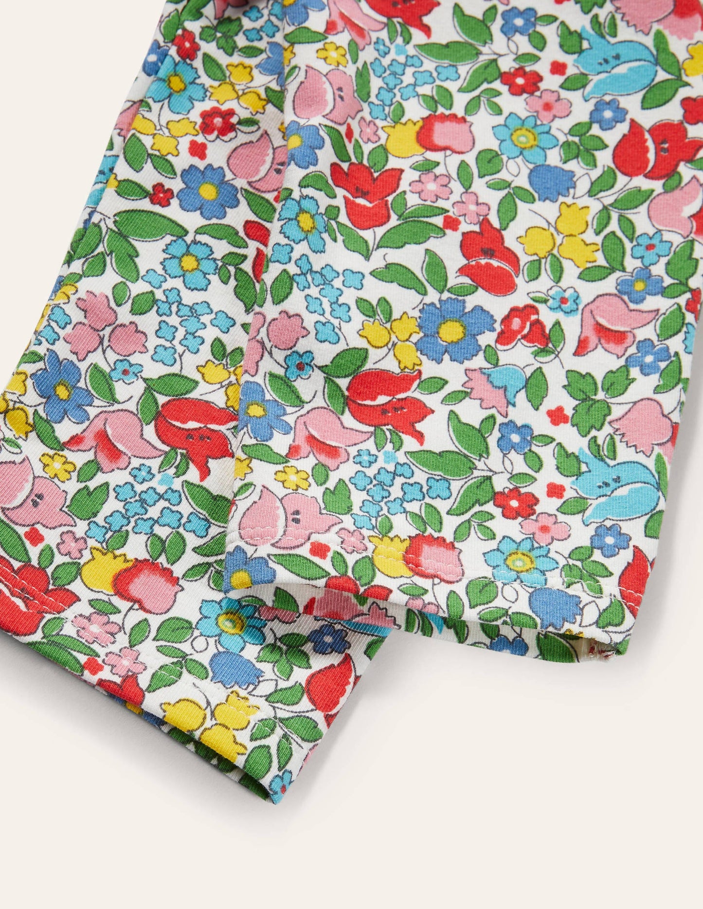 Legging court fun-Motif petites fleurs vintage multi