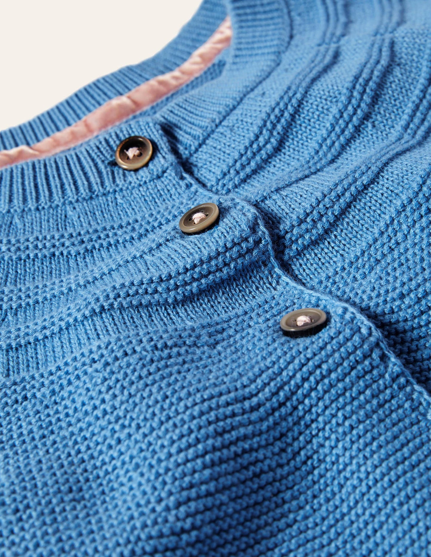 Cotton Cashmere Mix Cardigan-Elizabethan Blue