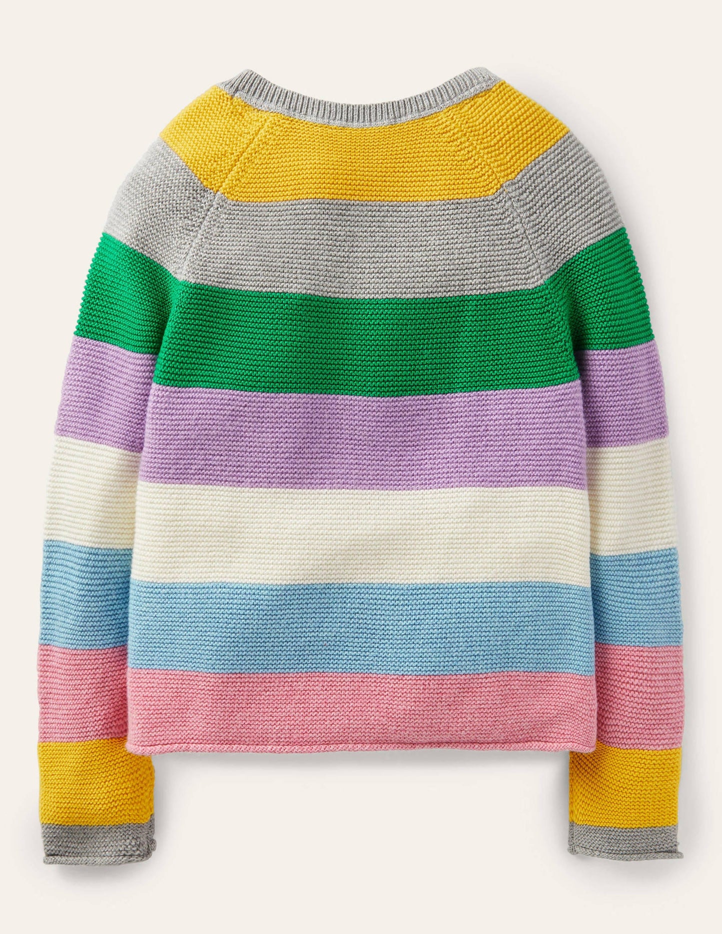 Cotton Cashmere Mix Cardigan-Multi Stripe