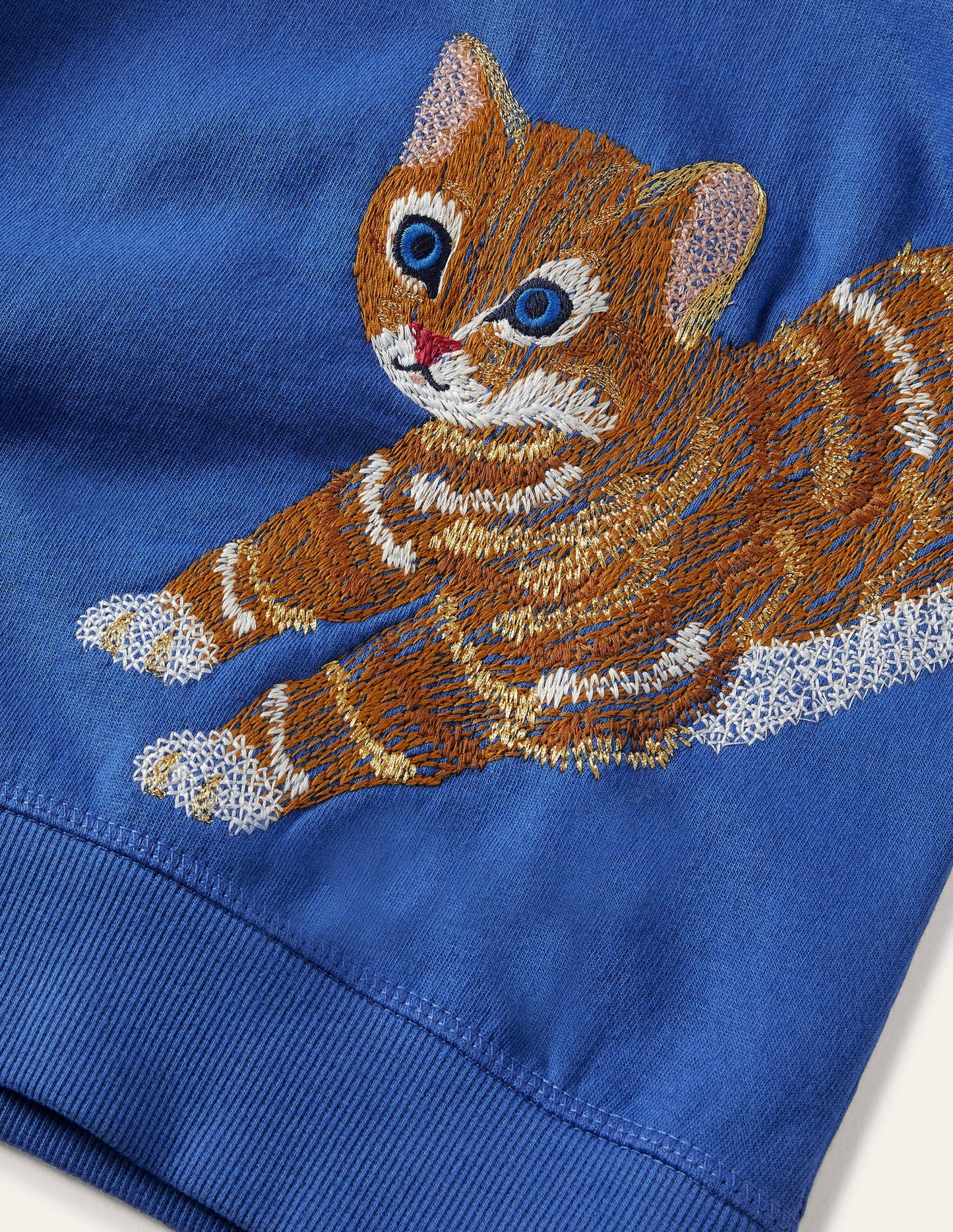 Sweatshirt mit Superstitch-Elisabethanisches Blau, Kätzchen