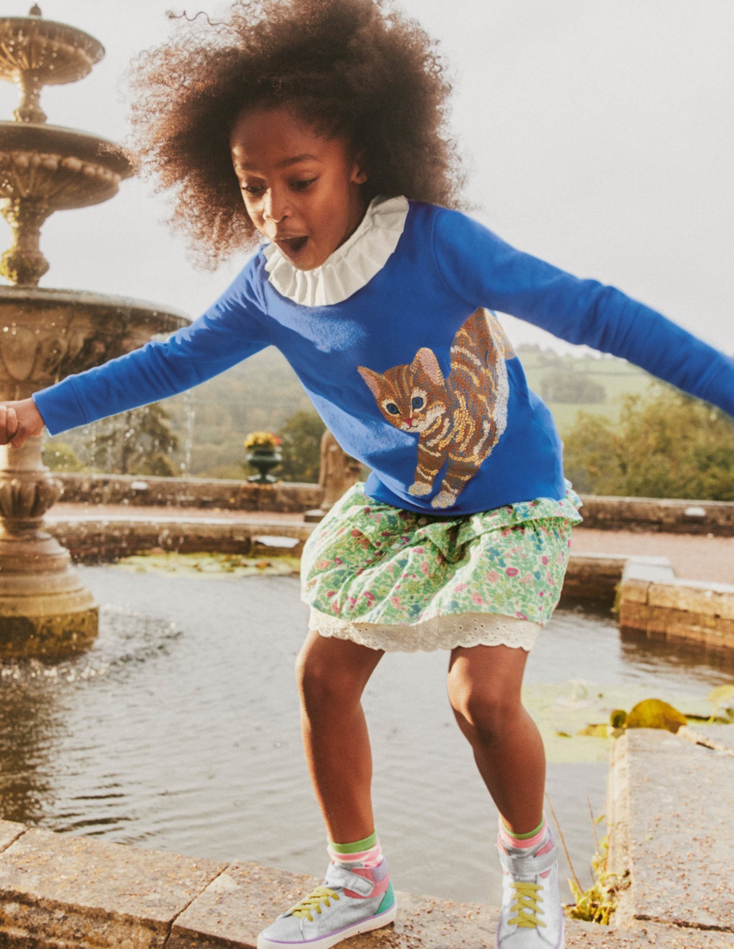 Sweatshirt mit Superstitch-Elisabethanisches Blau, Kätzchen