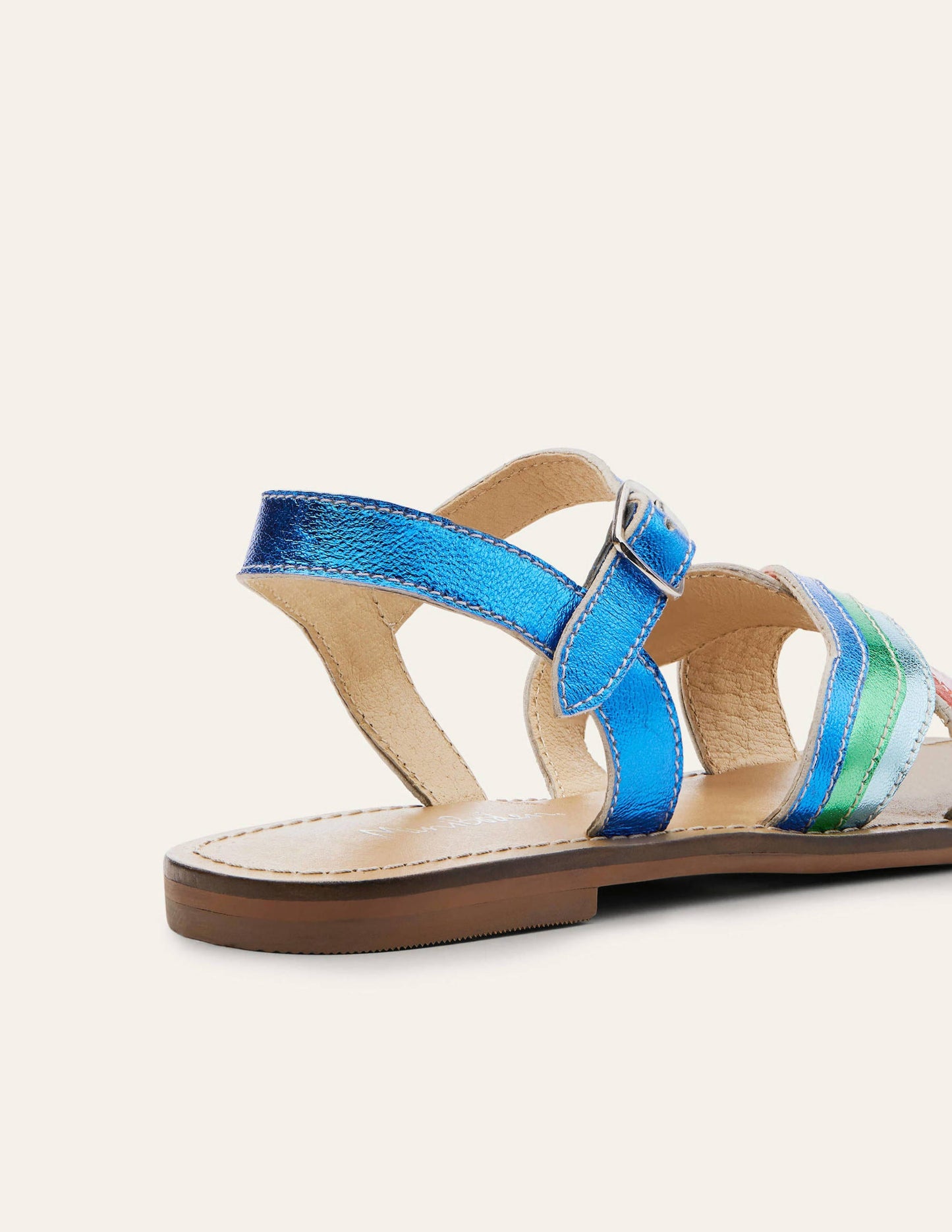 Ledersandalen in Regenbogenfarben-Bunt, Metallic