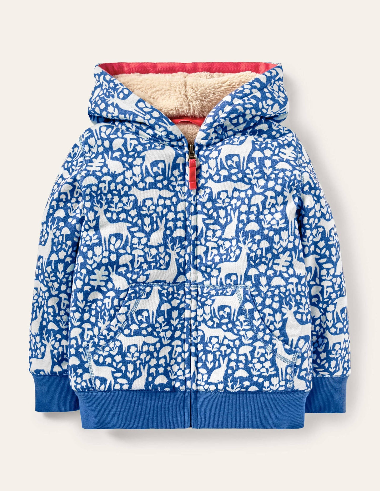 Hoodie mit kuscheligem Futter-Elisabethanisches Blau, Waldmotiv