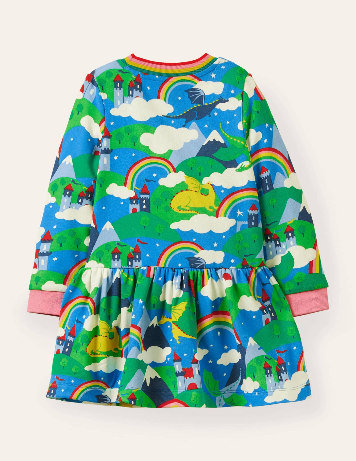 Robe-sweat cosy à imprimé-Ciel dragon multi