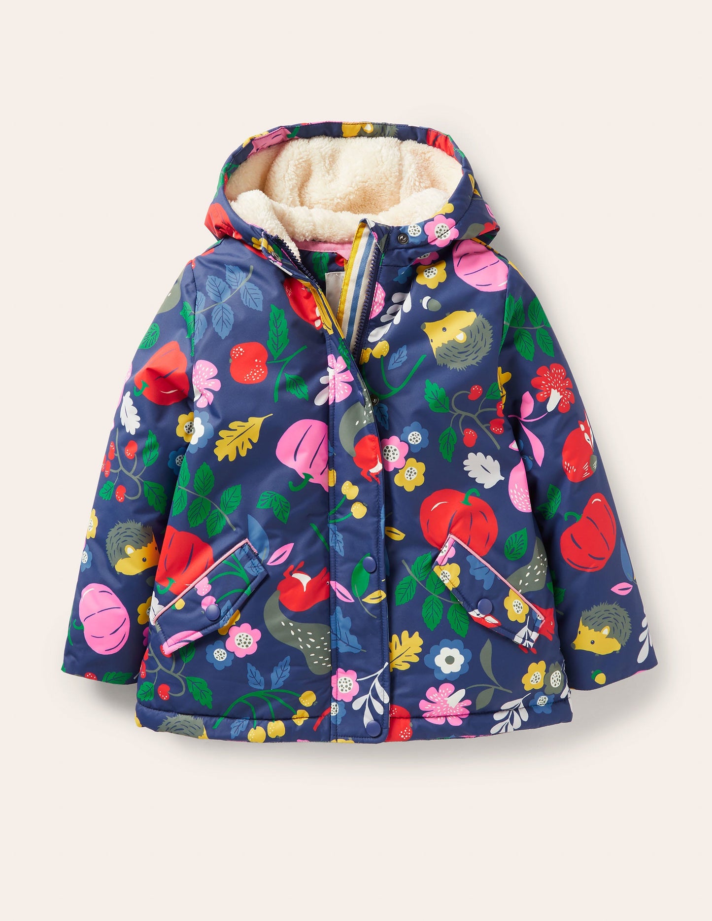 Anorak mit Sherpa-Futter-Segelblau, Waldfreunde