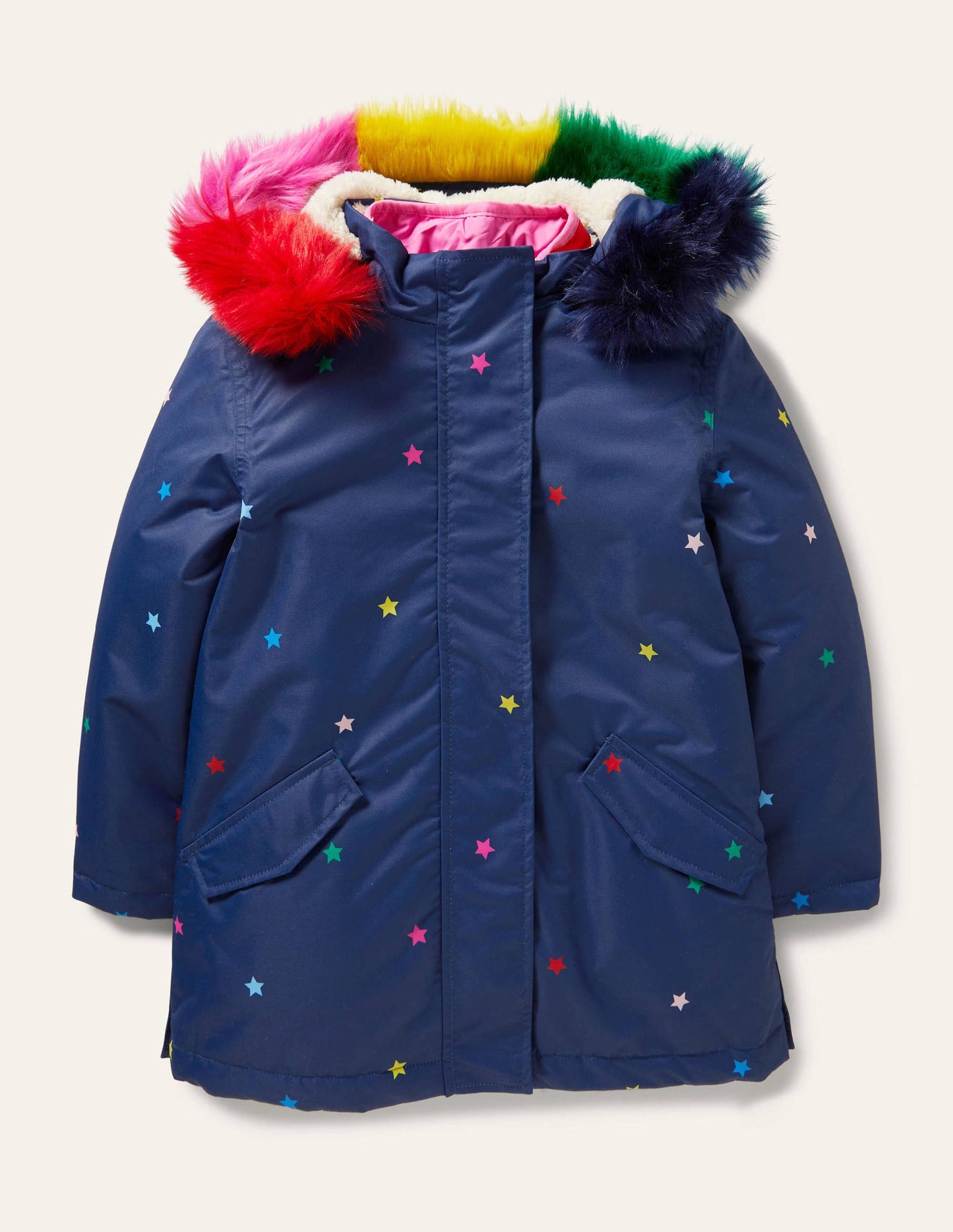 Wasserdichter 4-in-1-Parka-Navy/Bunt, Stern