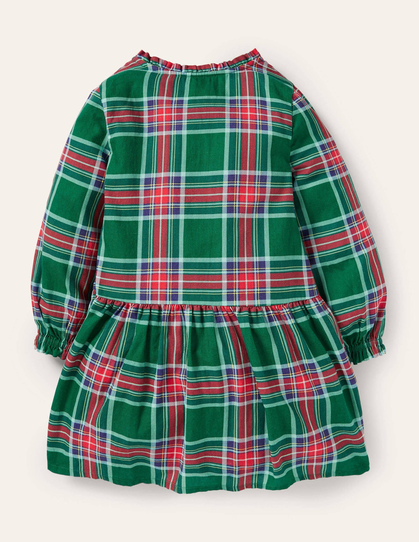 Robe tissée décontractée à carreaux-Carreaux vert forêt