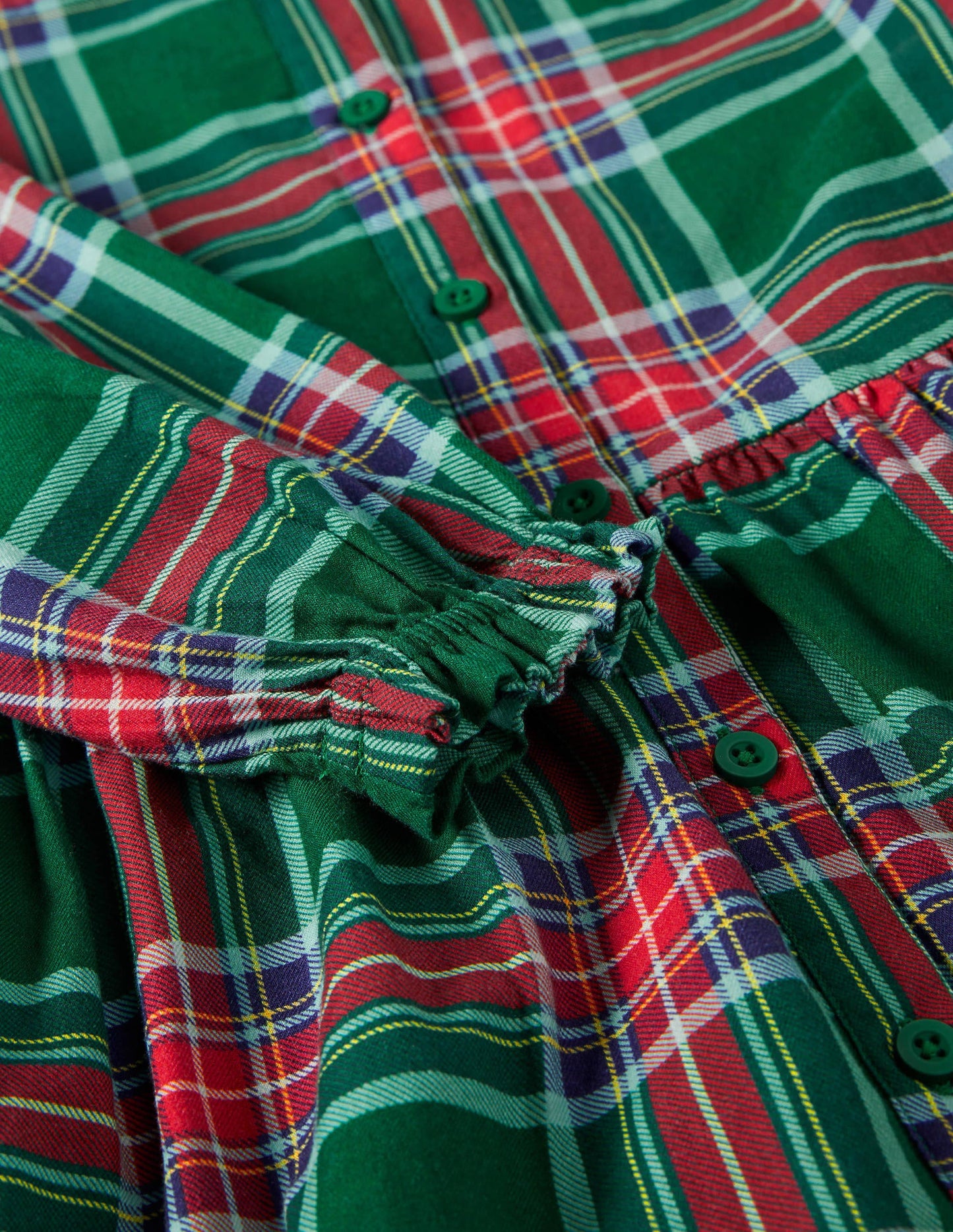 Robe tissée décontractée à carreaux-Carreaux vert forêt