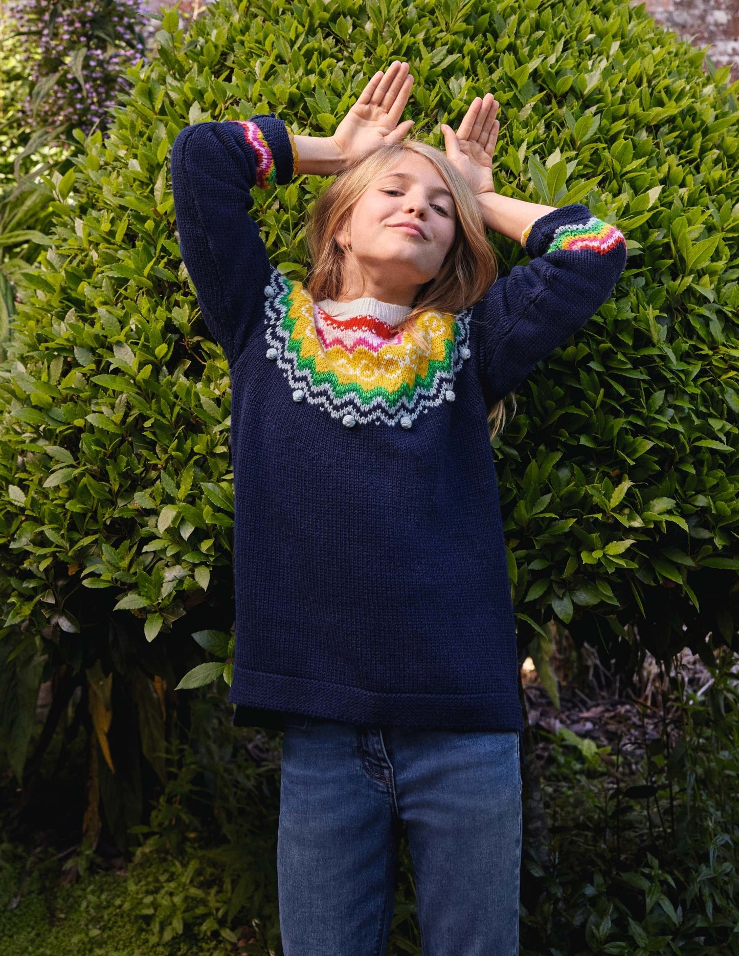 Cosy Fair Isle Jumper-Starboard Blue