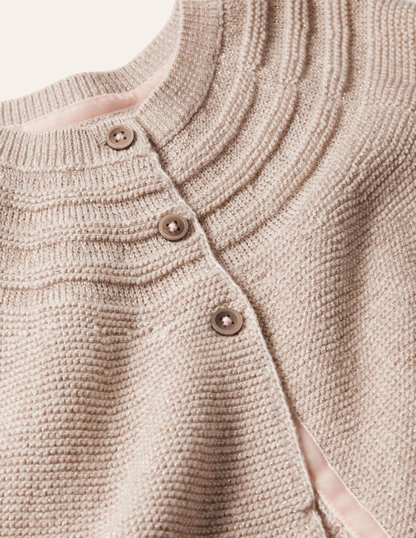 Cotton Cashmere Mix Cardigan-Gold Sparkle
