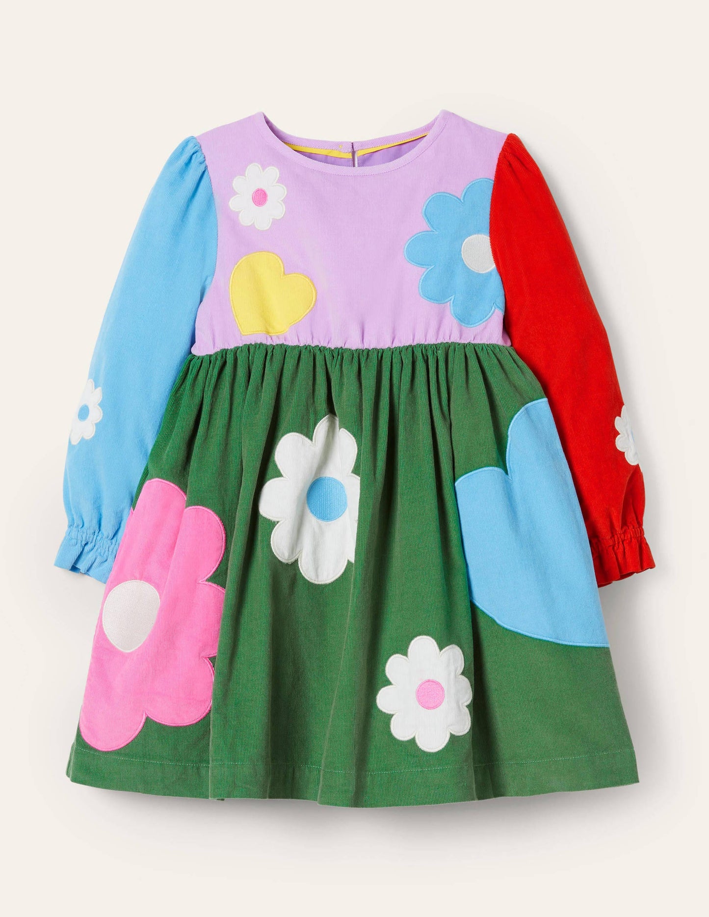 Cord-Kleid mit Applikation-Kühles Violett