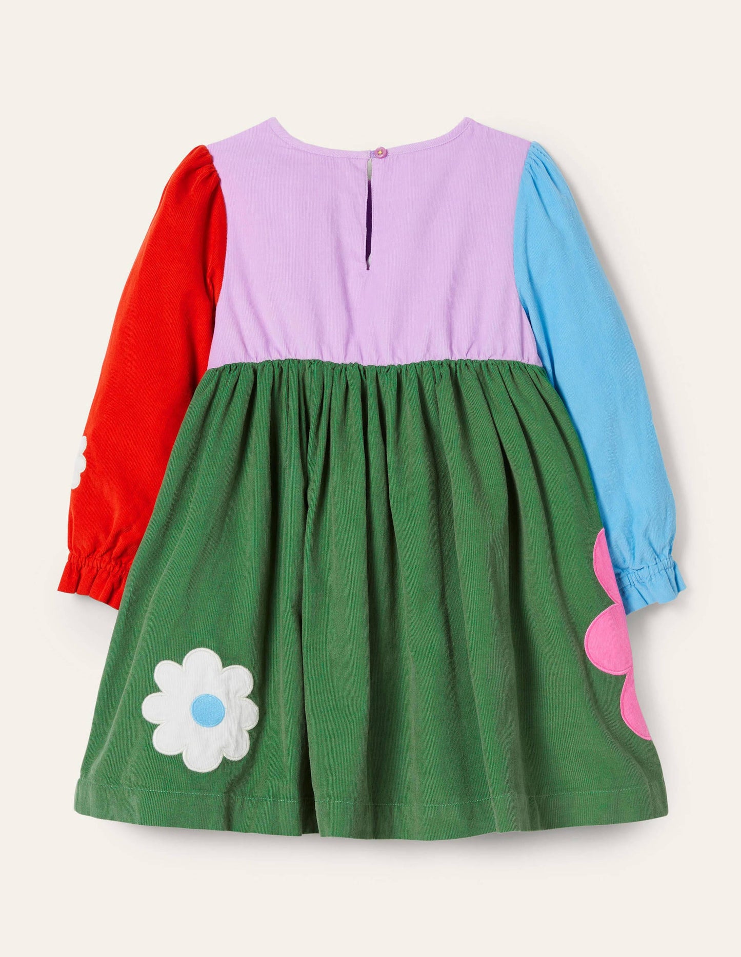 Cord-Kleid mit Applikation-Kühles Violett