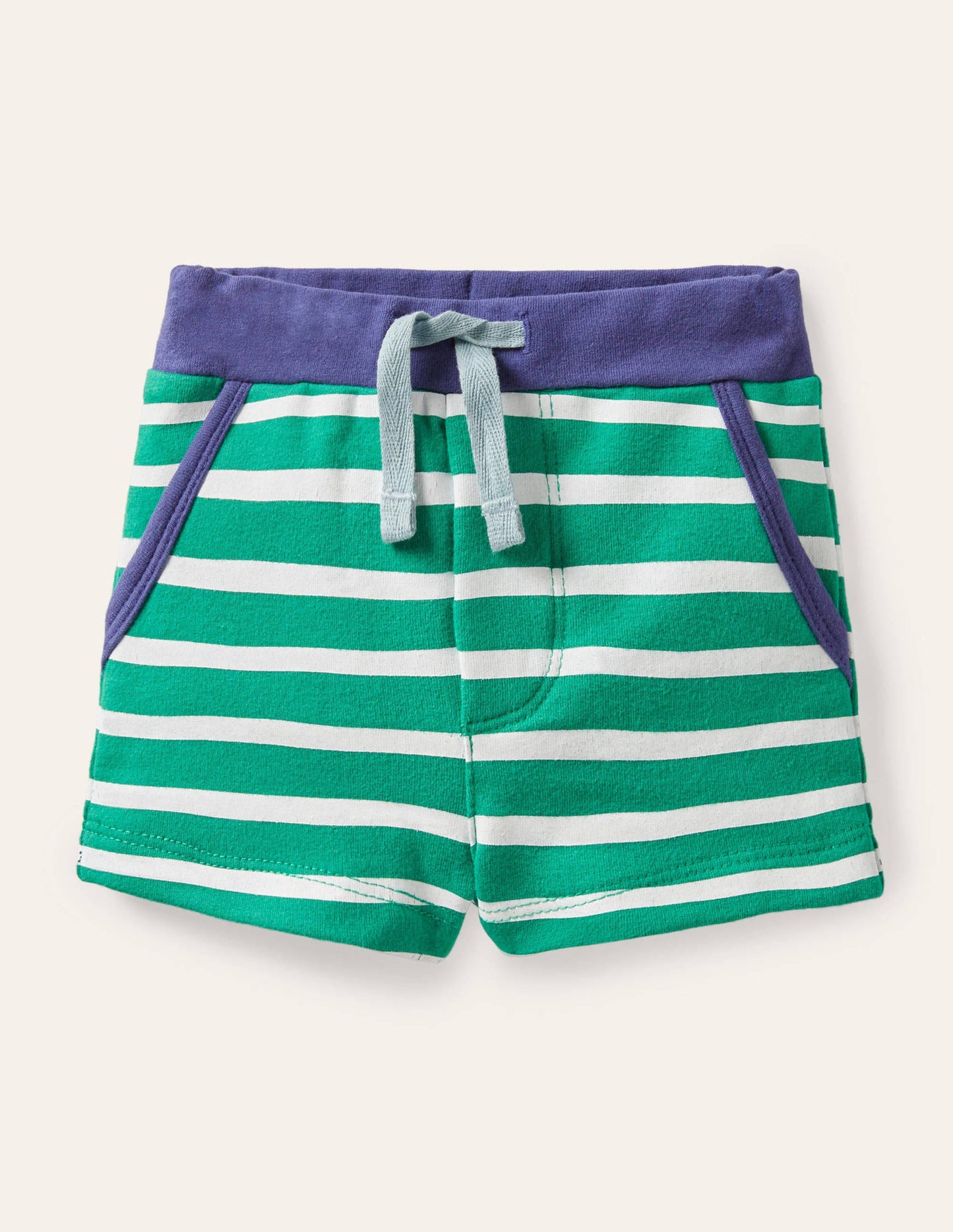 Short en jersey Essential-Ivoire/vert printemps