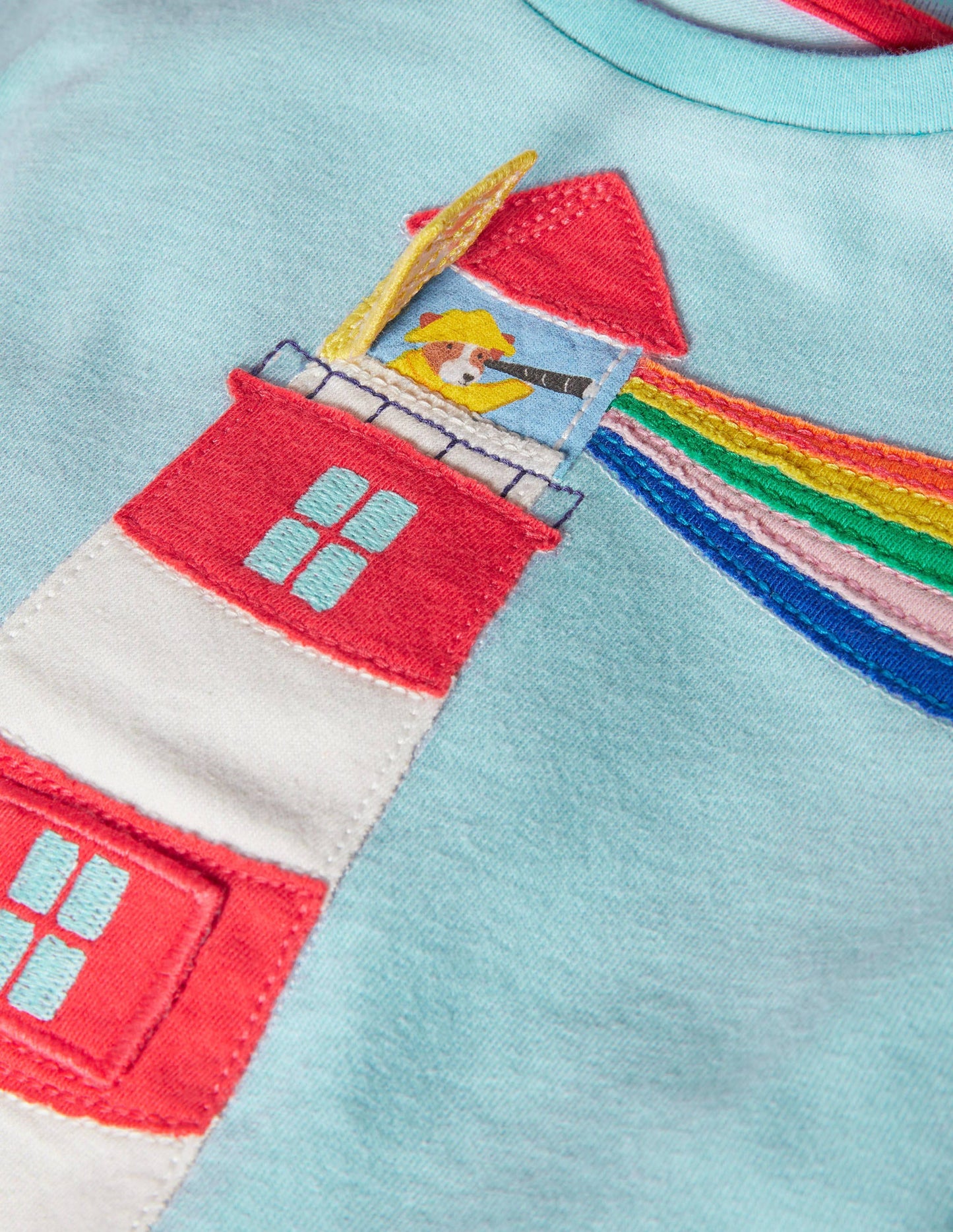 T-Shirt mit Tierabenteuern zum Aufklappen-Provence-Blau, Leuchtturm