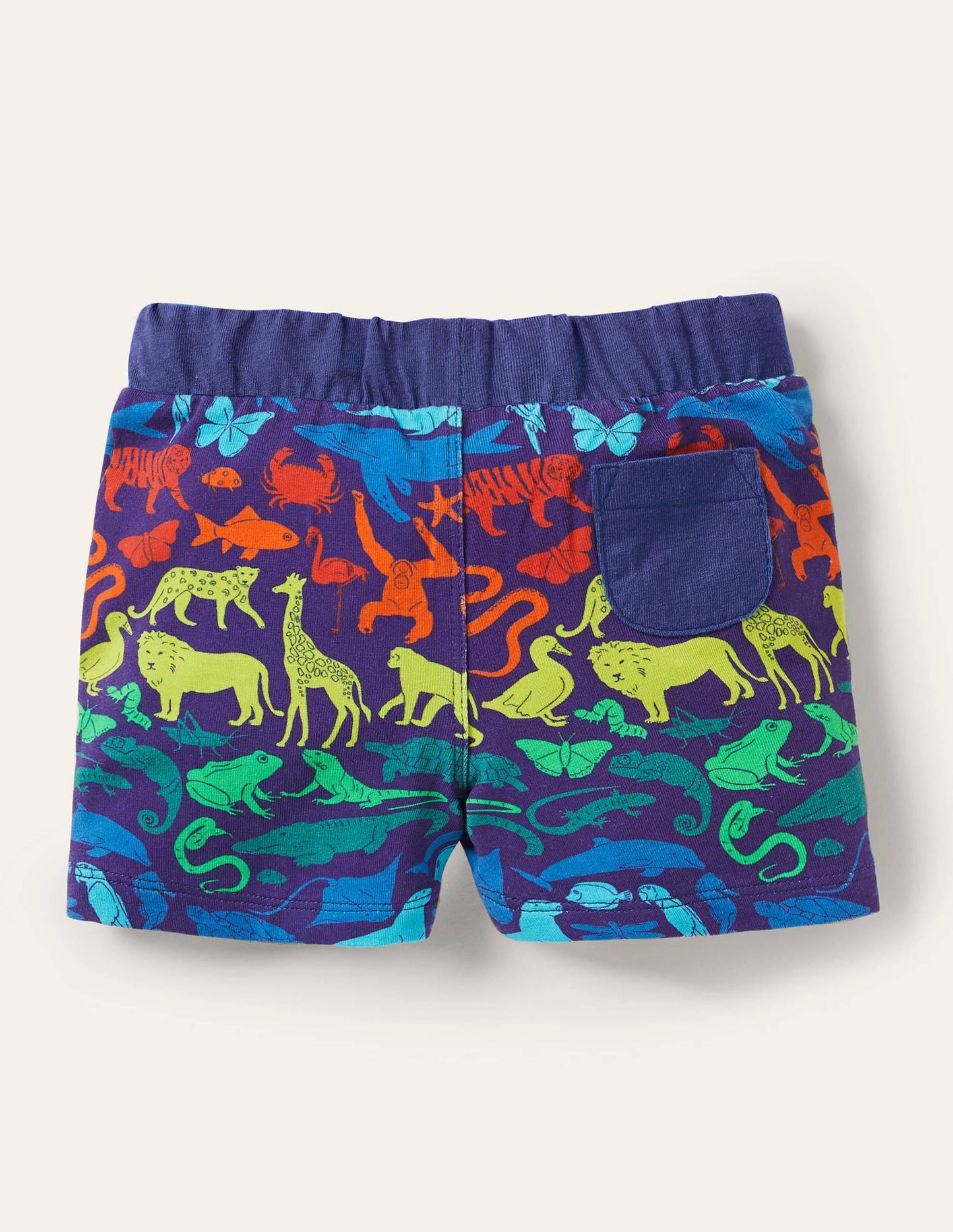 Short en jersey Essential-Motif royaume des animaux bleu tribord