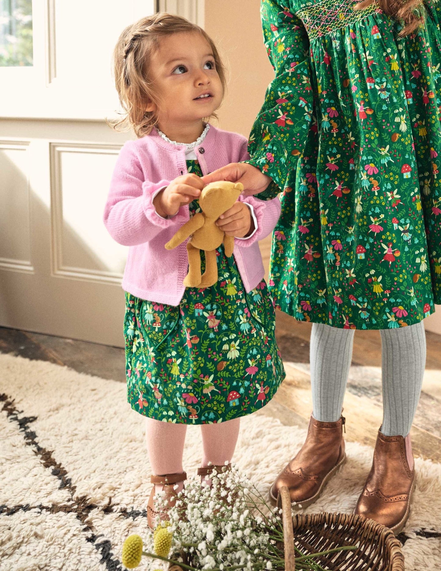 3-teiliges Cordkleid-Set-Sardiniengrün, Feengarten