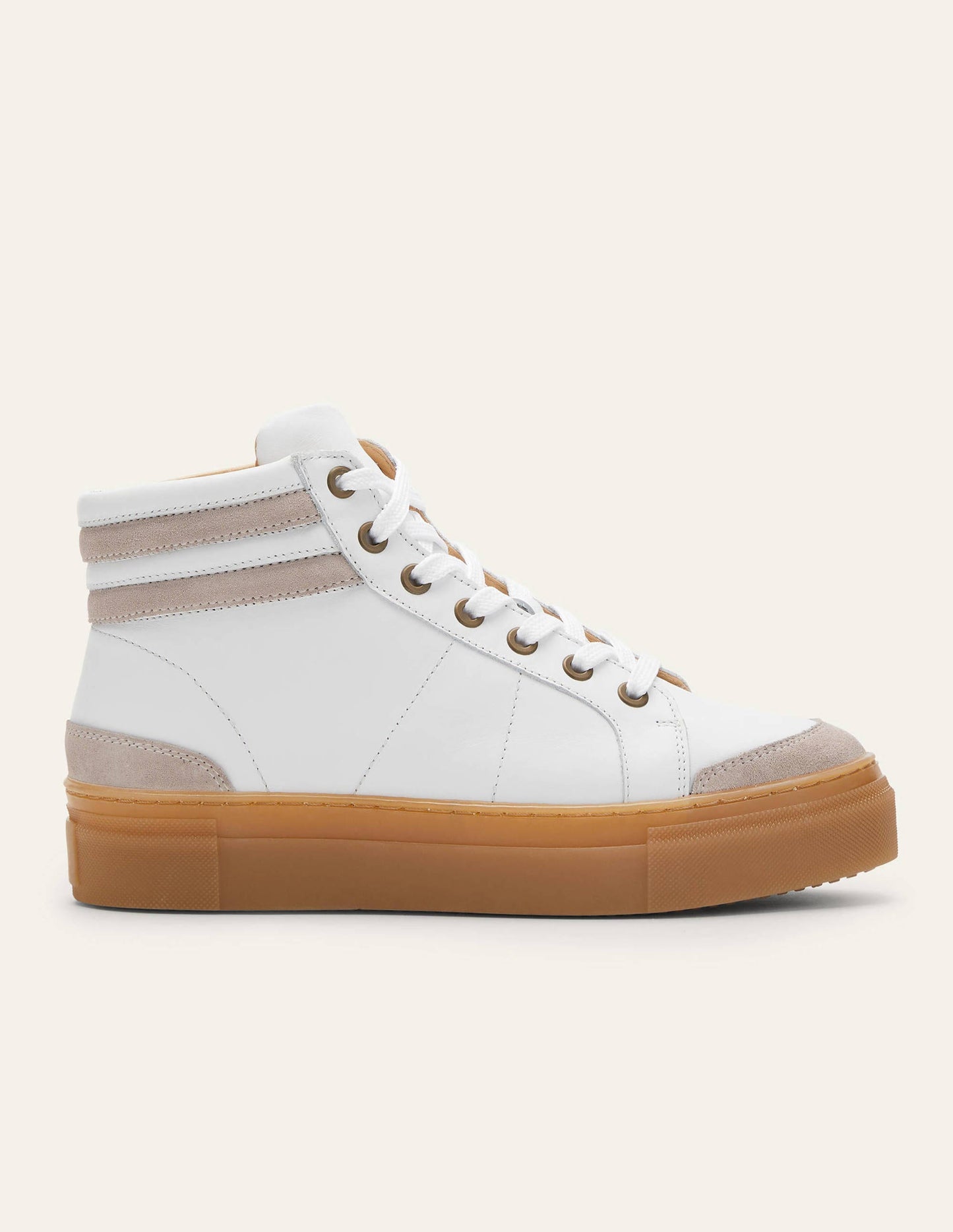 Amber Knöchelhohe Turnschuhe-Weiß, Leder