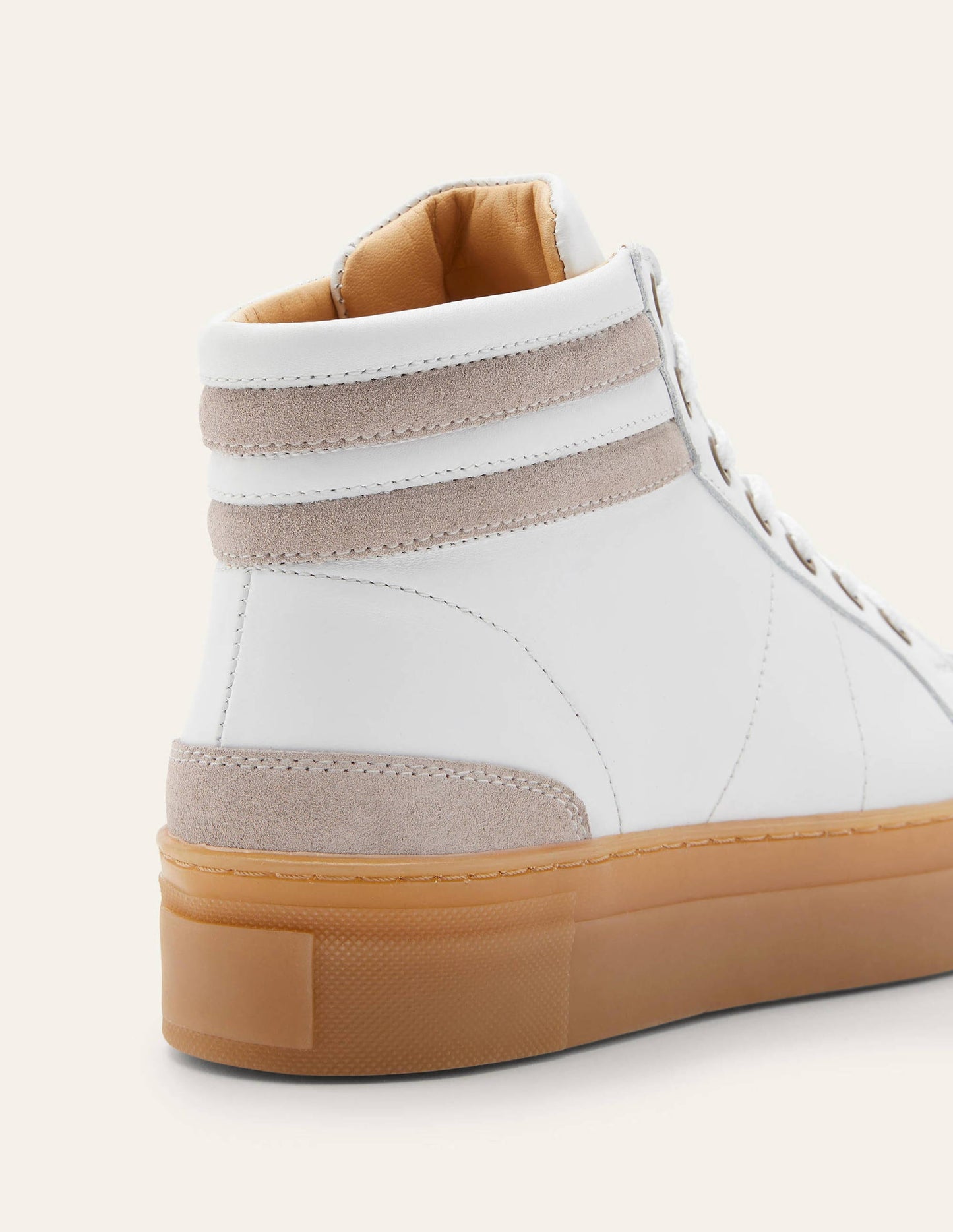 Amber Knöchelhohe Turnschuhe-Weiß, Leder