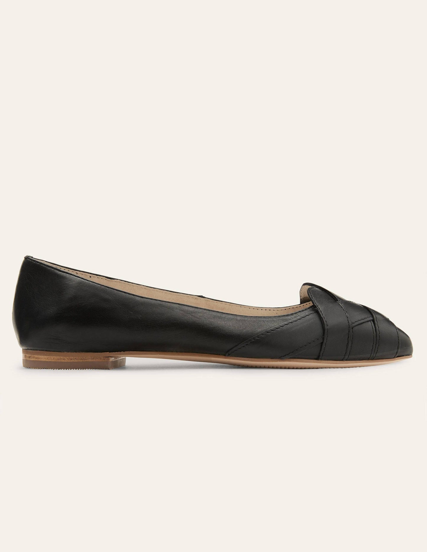 Woven Toe Ballerinas-Black