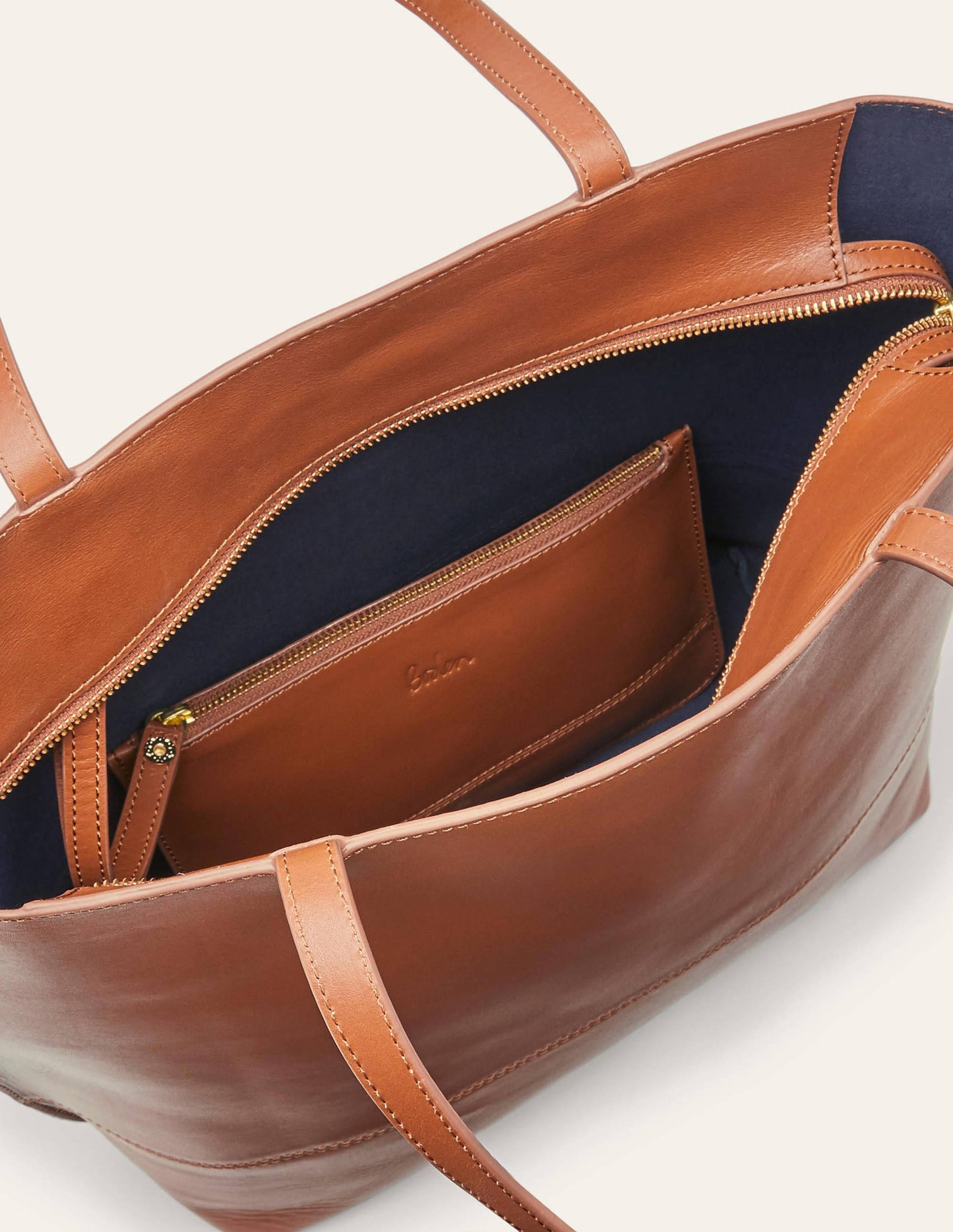 Leder-Shopper-Hellbraun