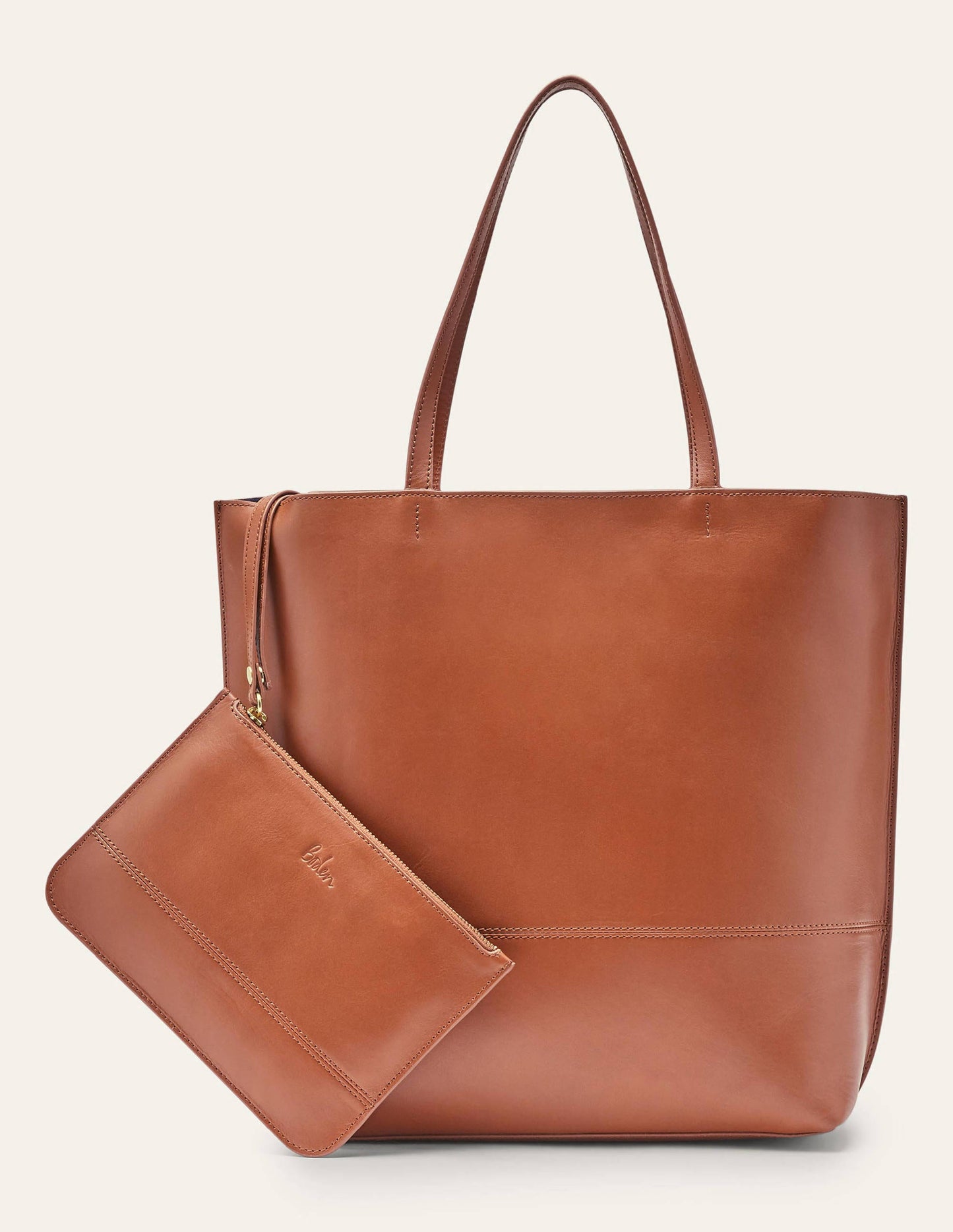 Leder-Shopper-Hellbraun