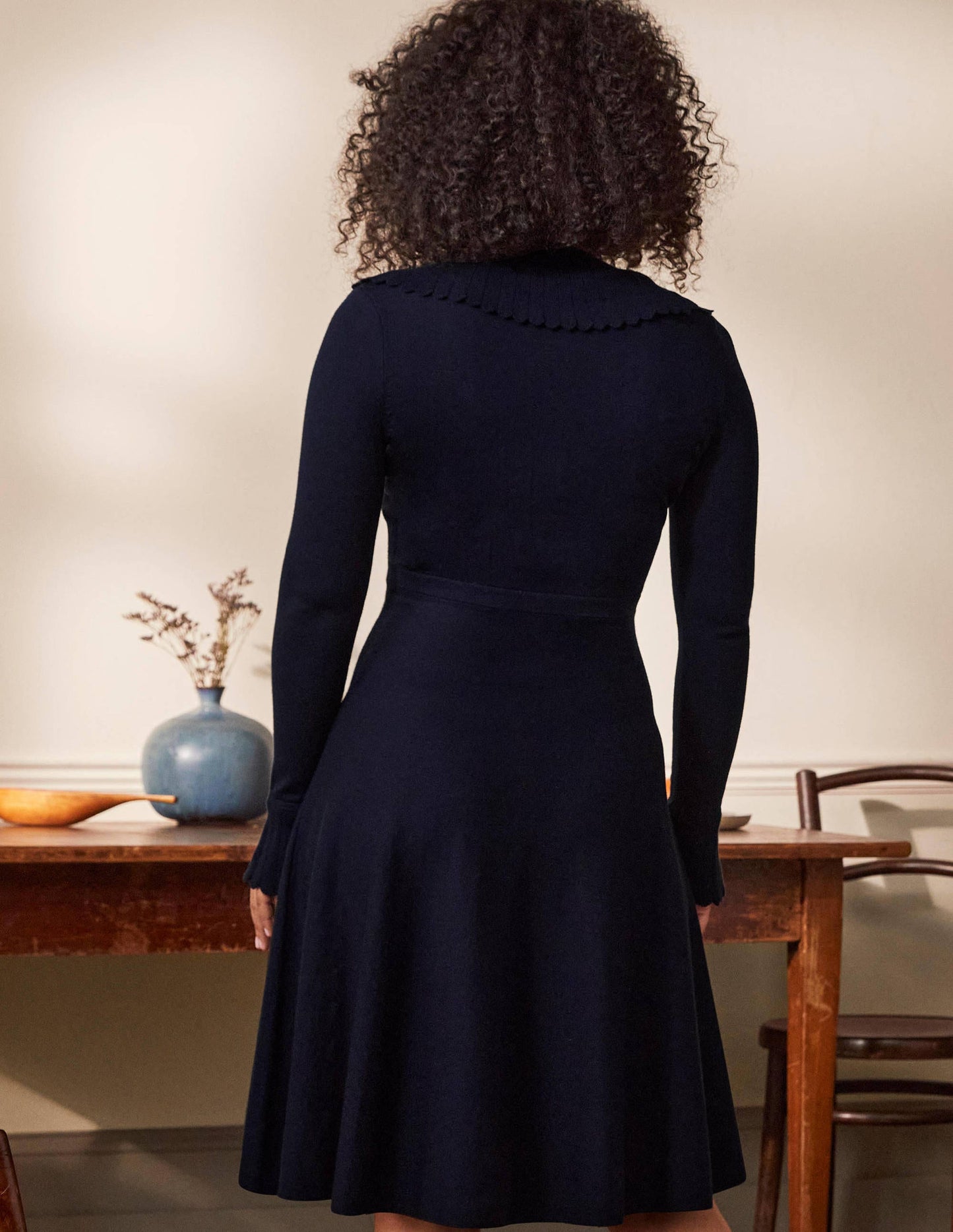 Abercorn Strickkleid-Marineblau