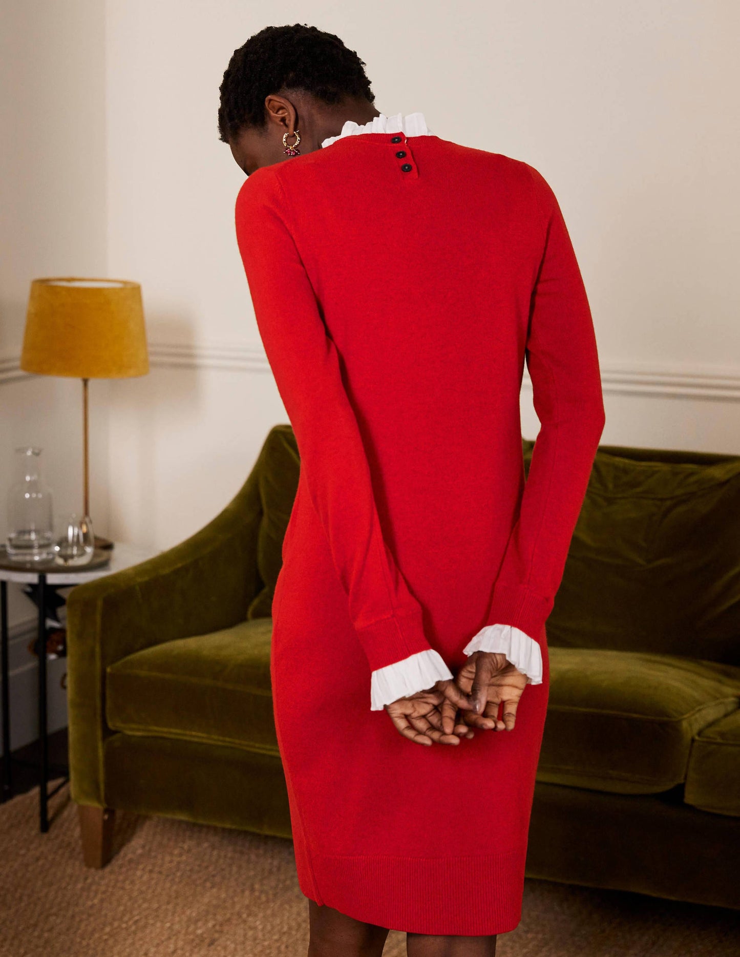 Robe Beatrice en maille-Rouge blazer