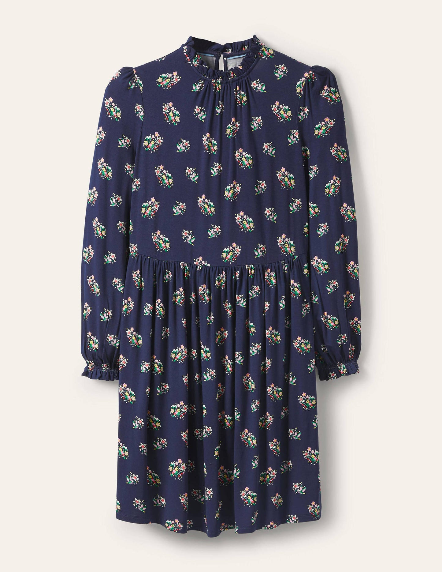 Clara Jerseykleid-Navy, Zarte Vögel